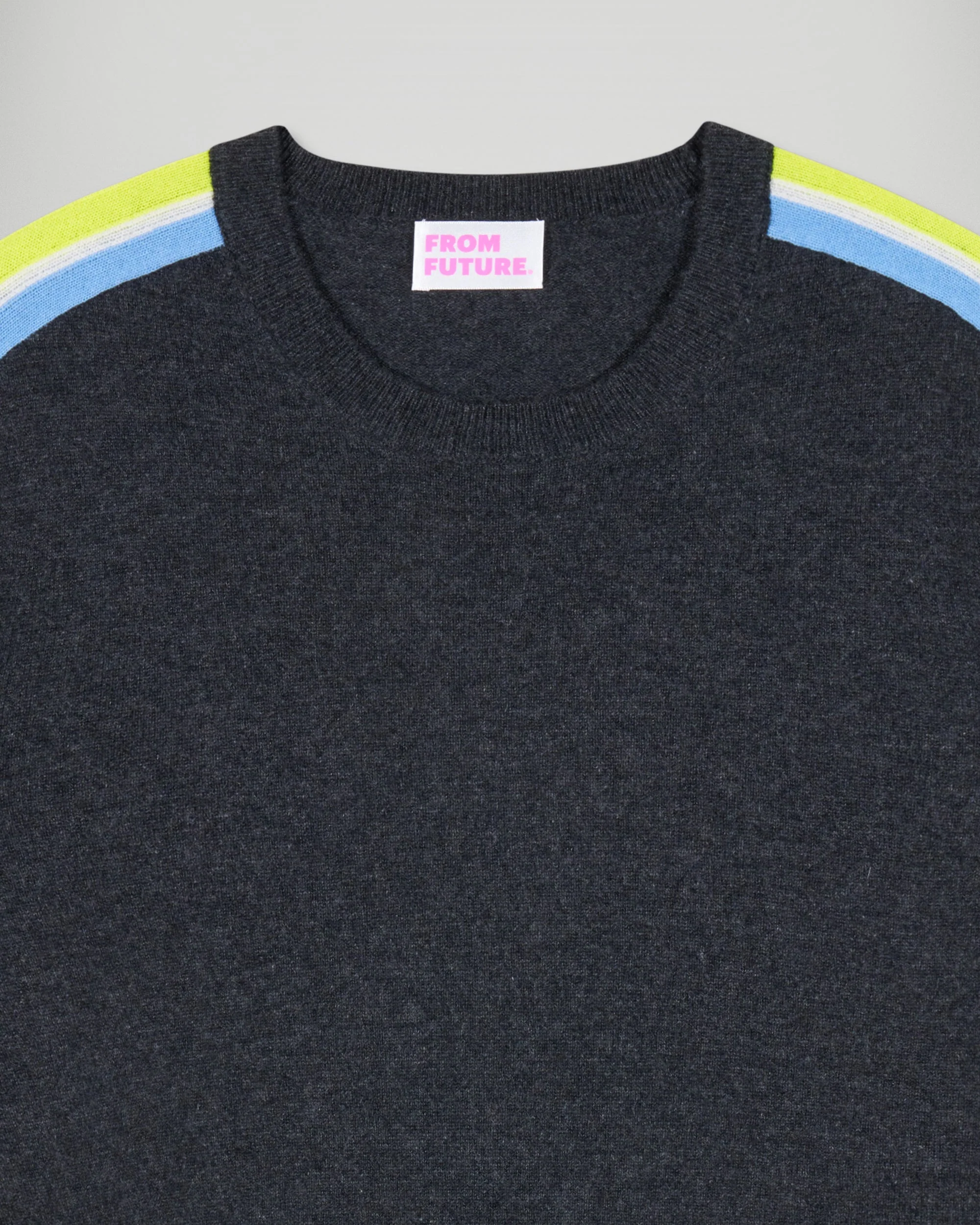 Striped Crew Neck Sweater (H25 / HOMME / Charcoal Gray) - Image 6
