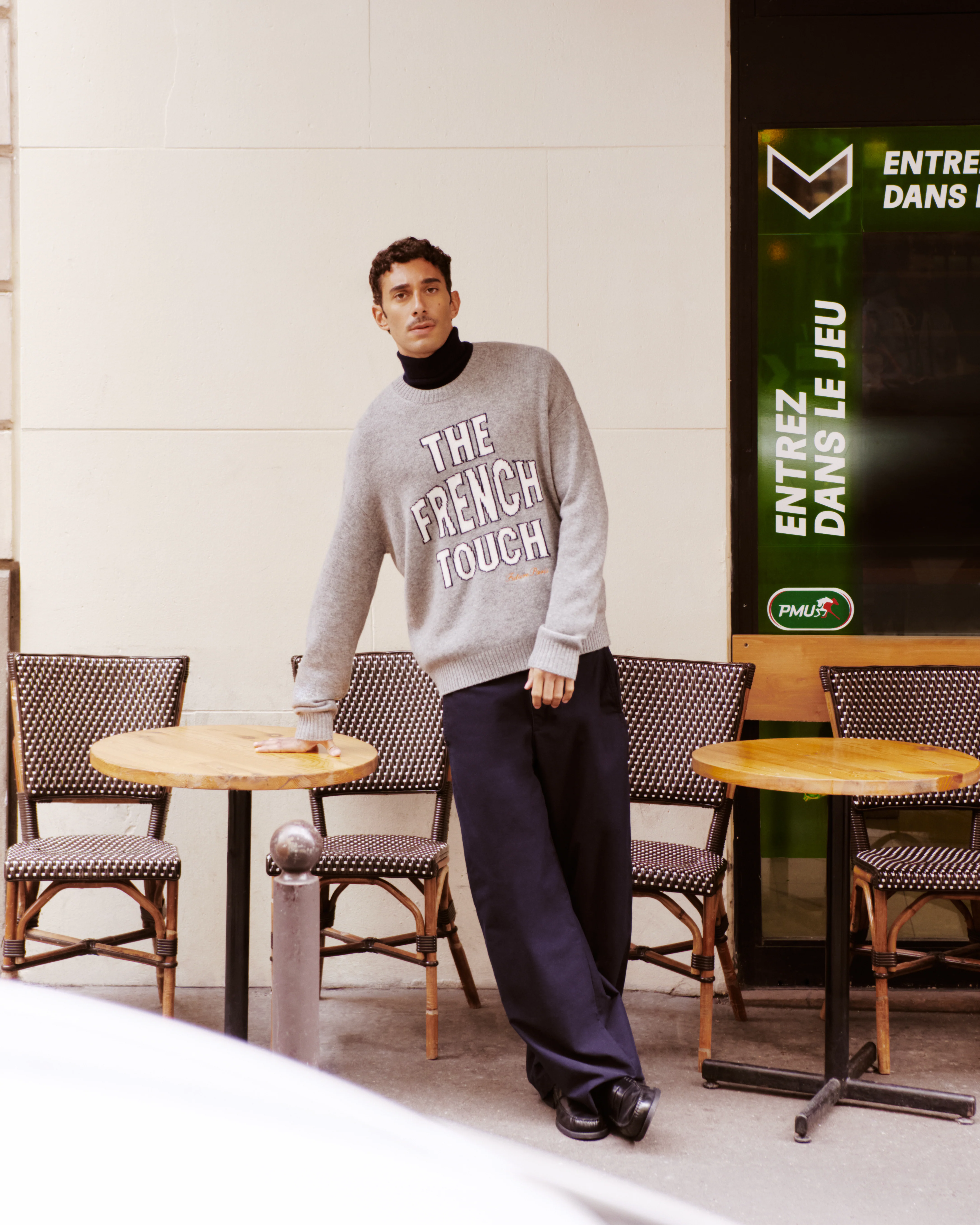 Crew Neck Sweater (H25 / HOMME / Dark Heather Gray)