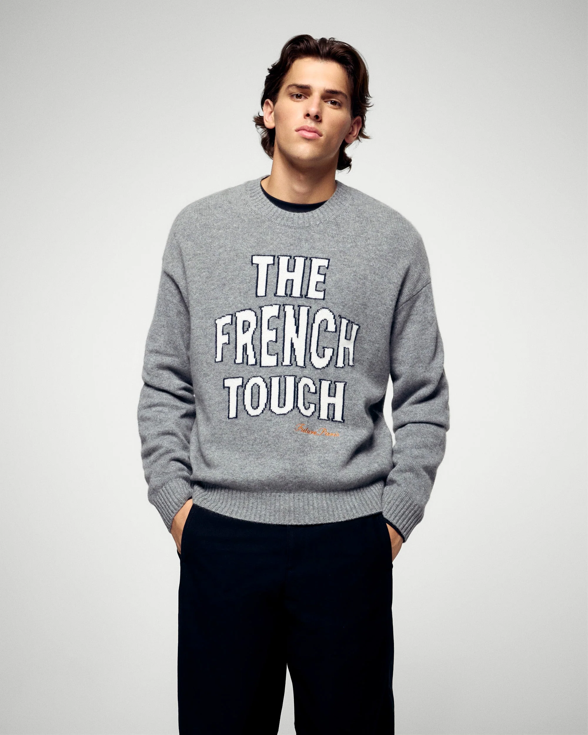 Crew Neck Sweater (H25 / HOMME / Dark Heather Gray) - Image 2