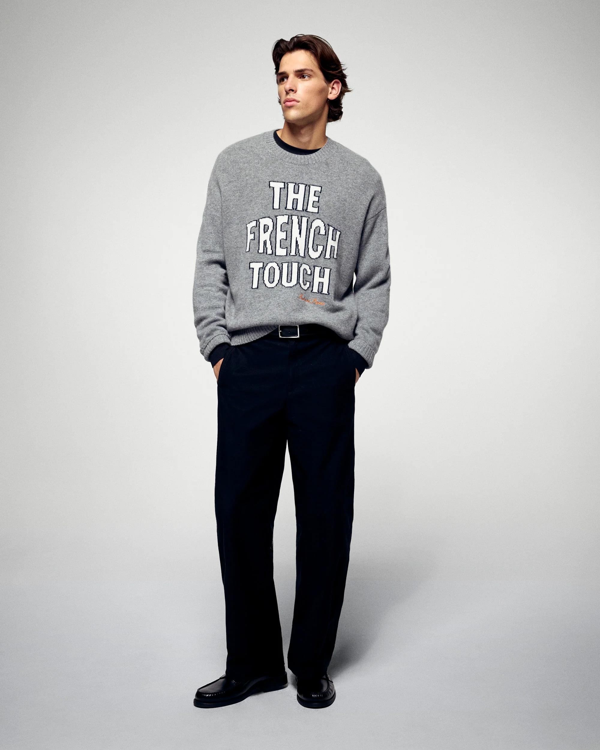 Crew Neck Sweater (H25 / HOMME / Dark Heather Gray) - Image 3