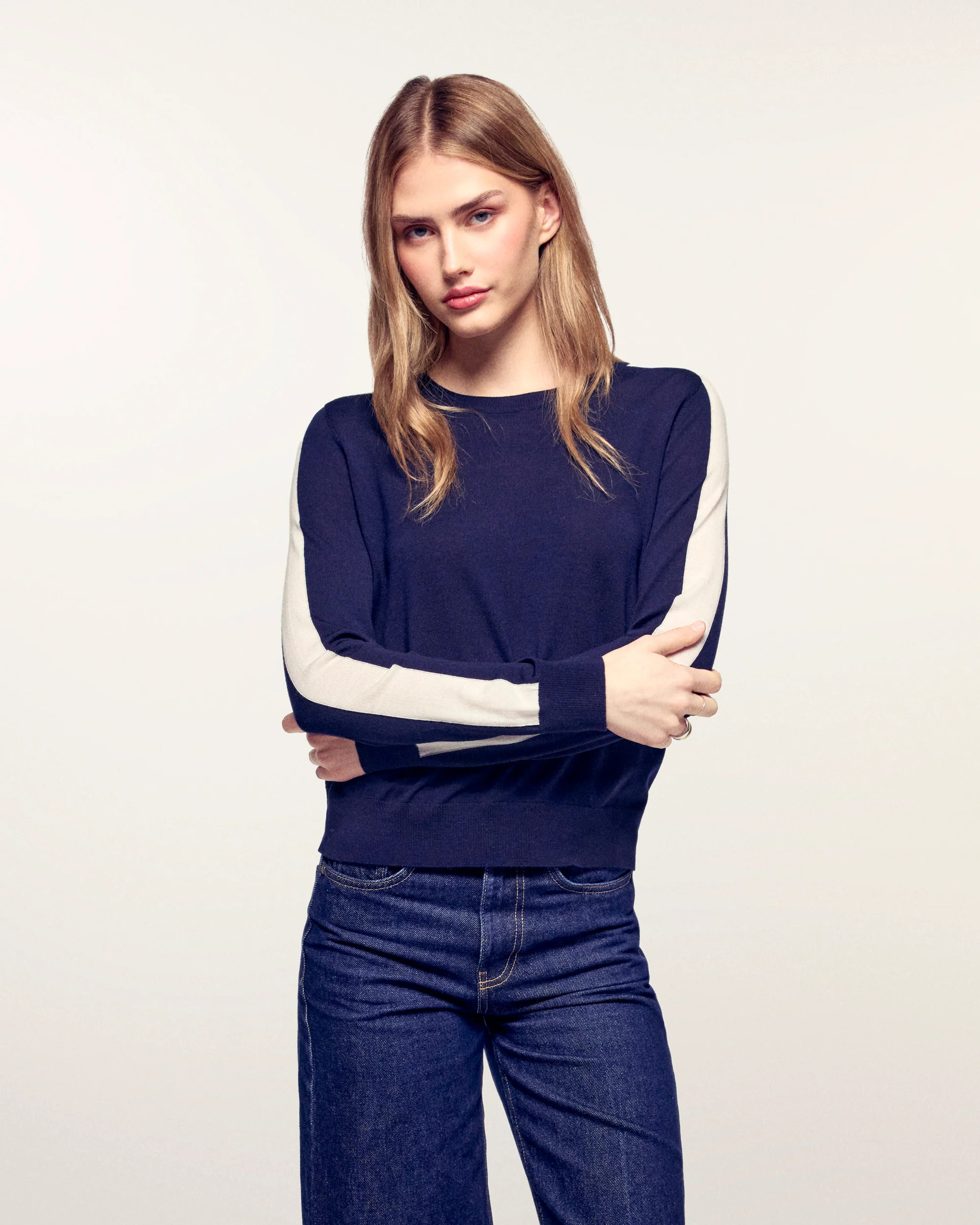 Crewneck Sweater (S25 / WOMEN / Navy)