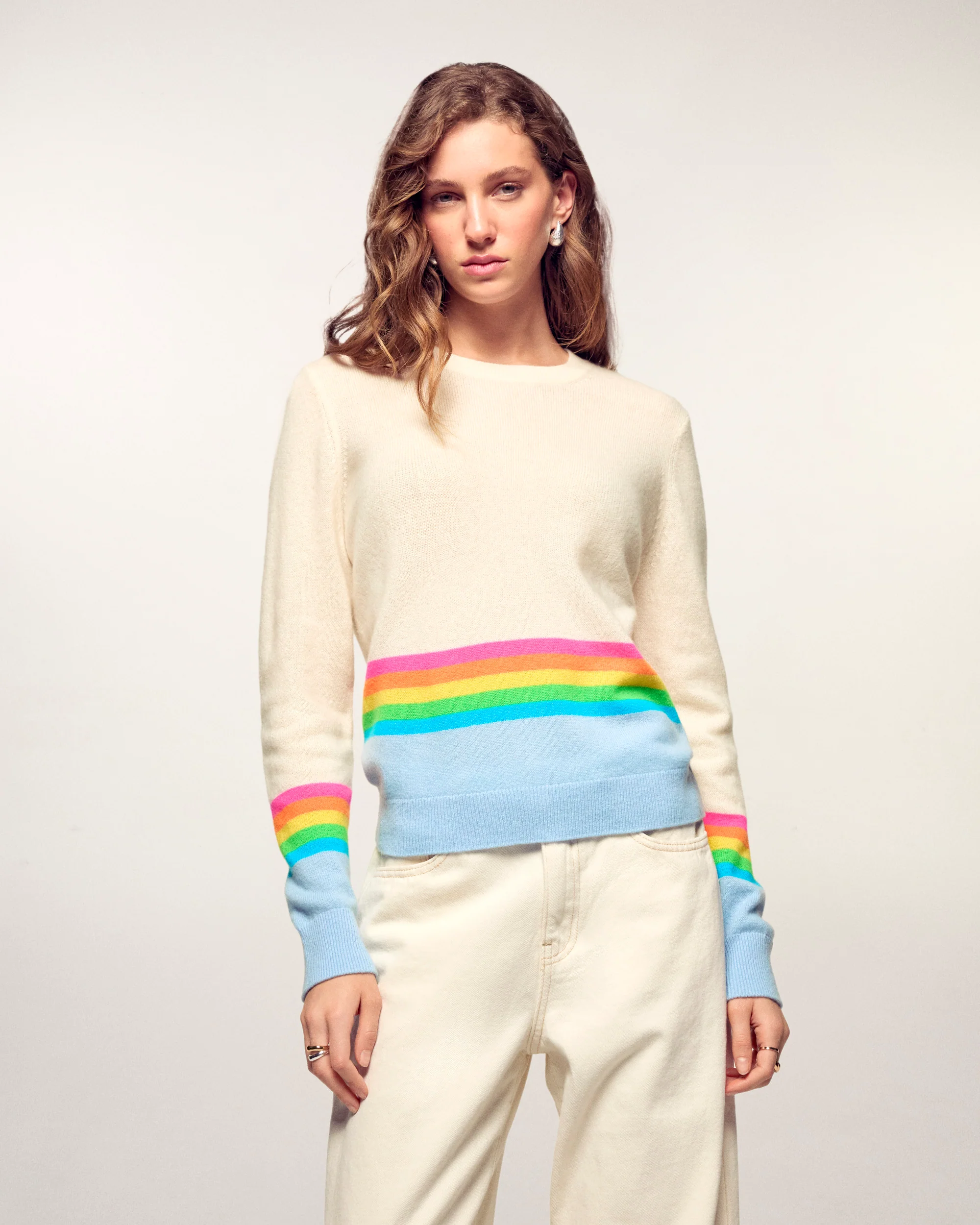 Crewneck Striped Sweater (S26/ FEMME / Baby Blue)