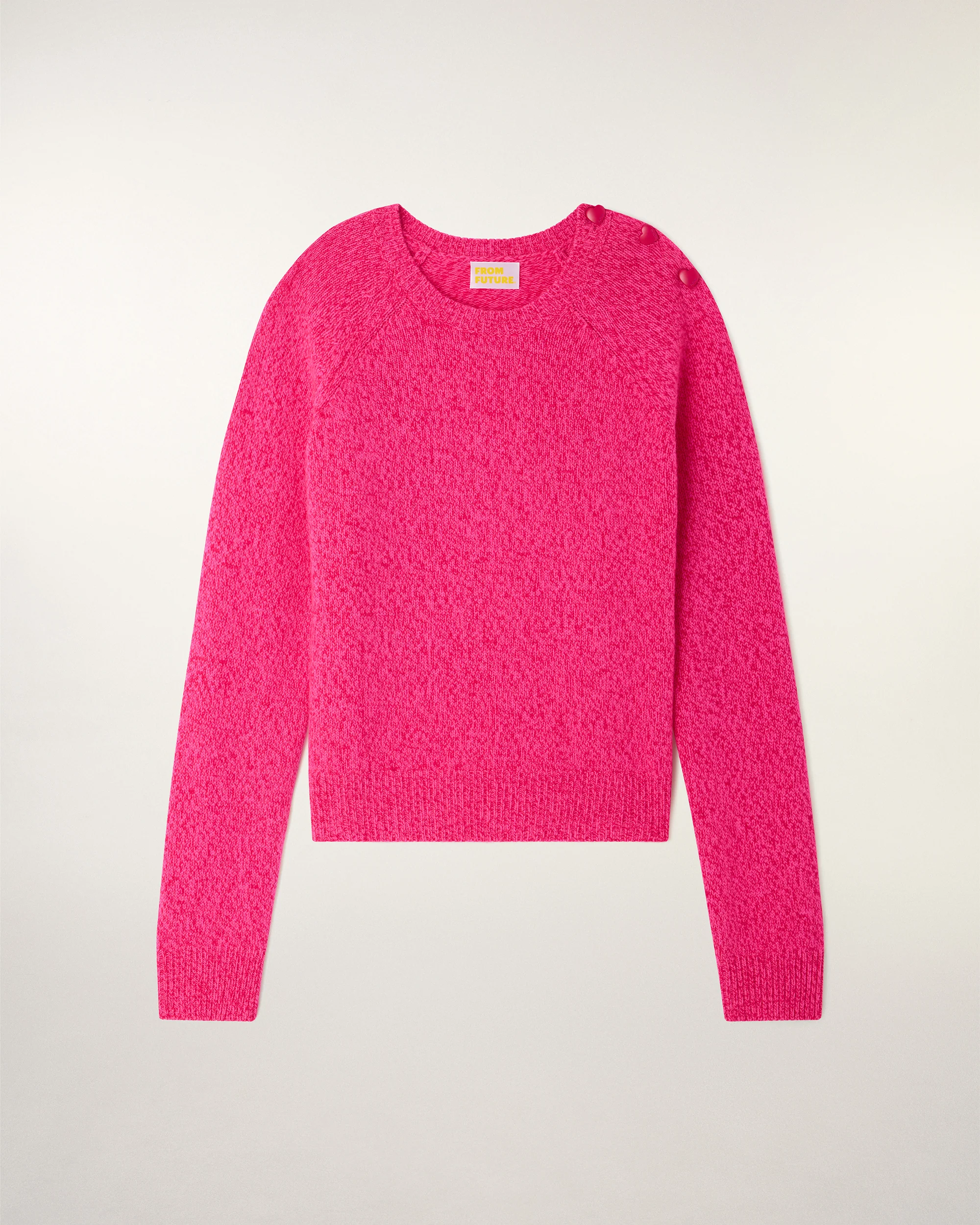 Heart Button Crewneck Sweater (S26 / FEMME / Berry Mouline) - Image 5
