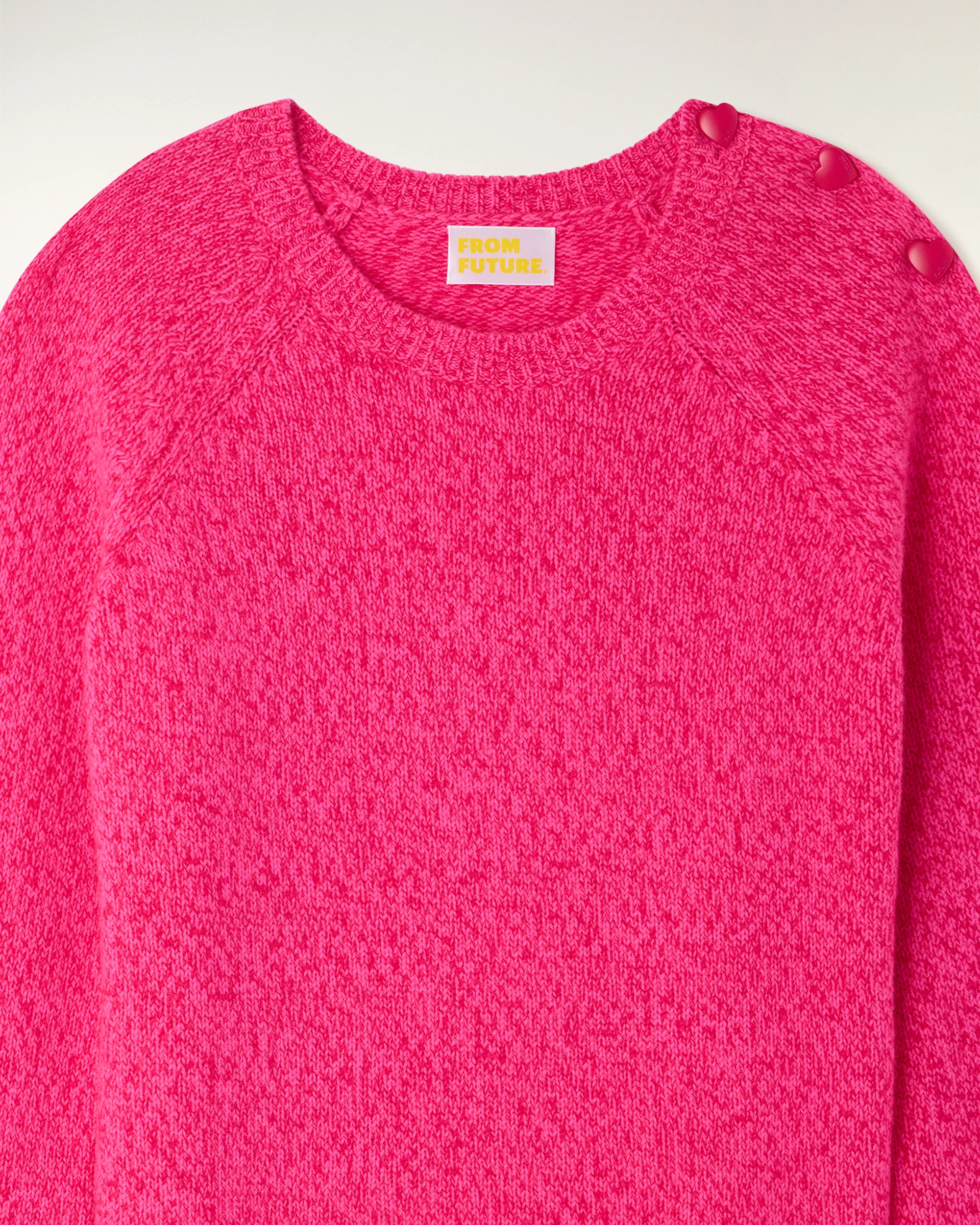 Heart Button Crewneck Sweater (S26 / FEMME / Berry Mouline) - Image 6