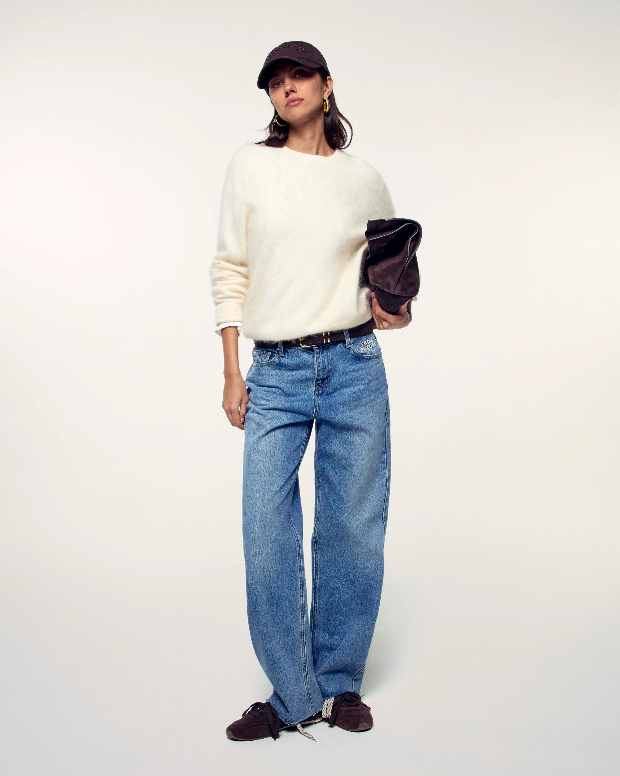 Brushed Cashmere Crewneck Sweater (S26 / FEMME / Ecru) - Image 4