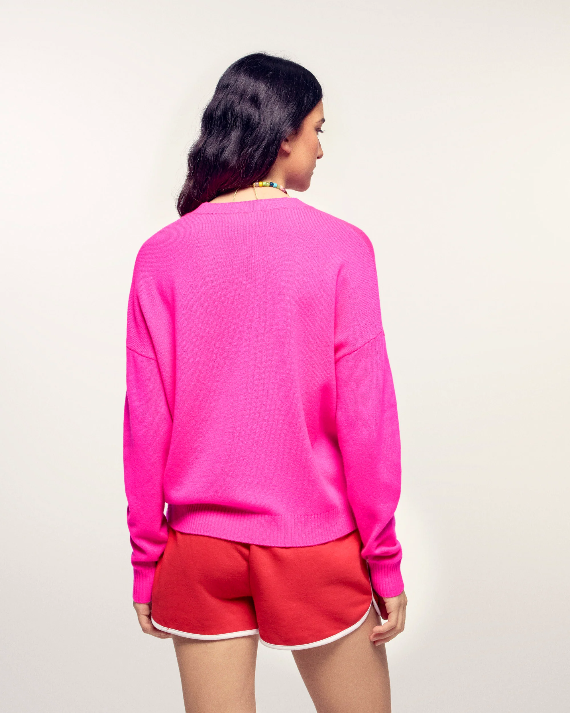 Future Intarsia Motif Crewneck Sweater (S26/ FEMME/ Flash Pink) - Image 4