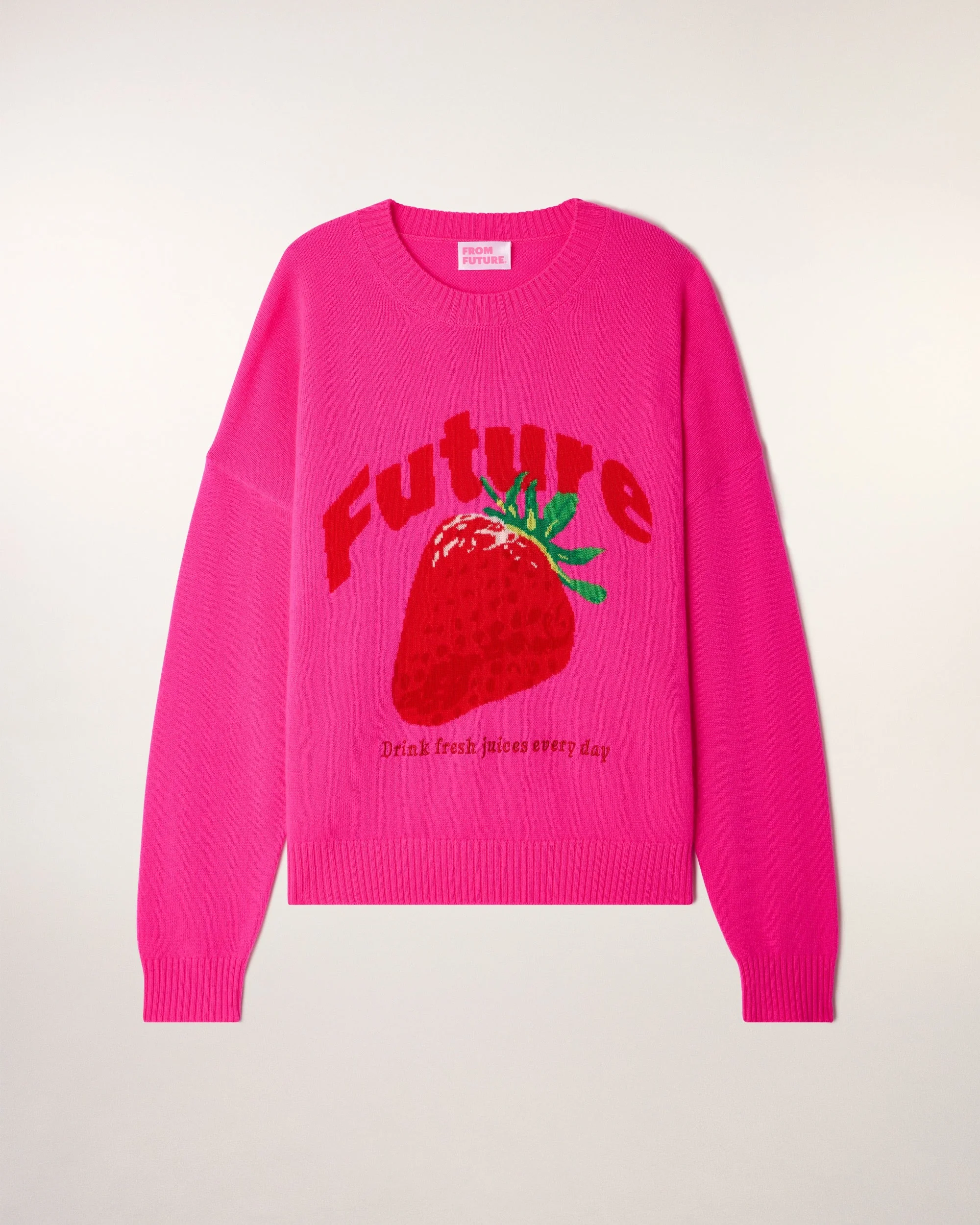 Future Intarsia Motif Crewneck Sweater (S26/ FEMME/ Flash Pink) - Image 5