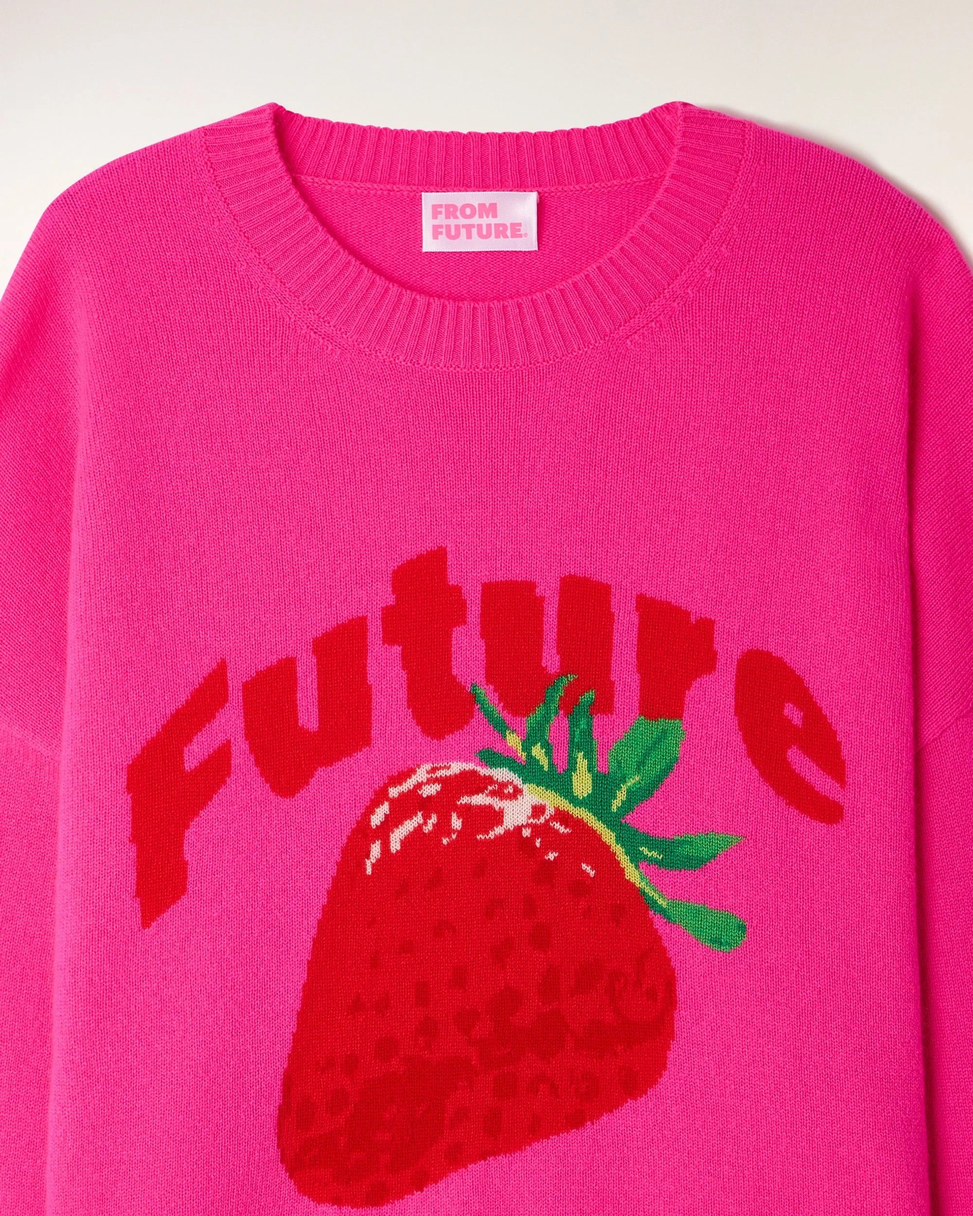 Future Intarsia Motif Crewneck Sweater (S26/ FEMME/ Flash Pink) - Image 6