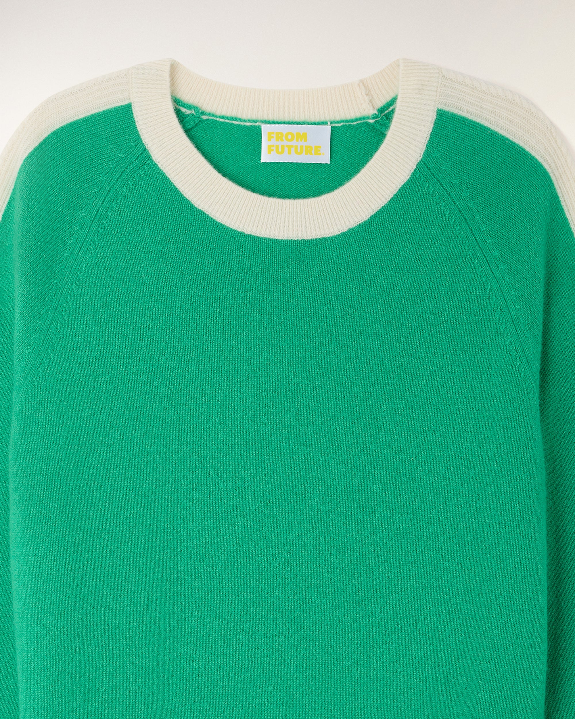 Striped Cable-Knit Crewneck Sweater (S26 / FEMME / Garden Party Green) - Image 6