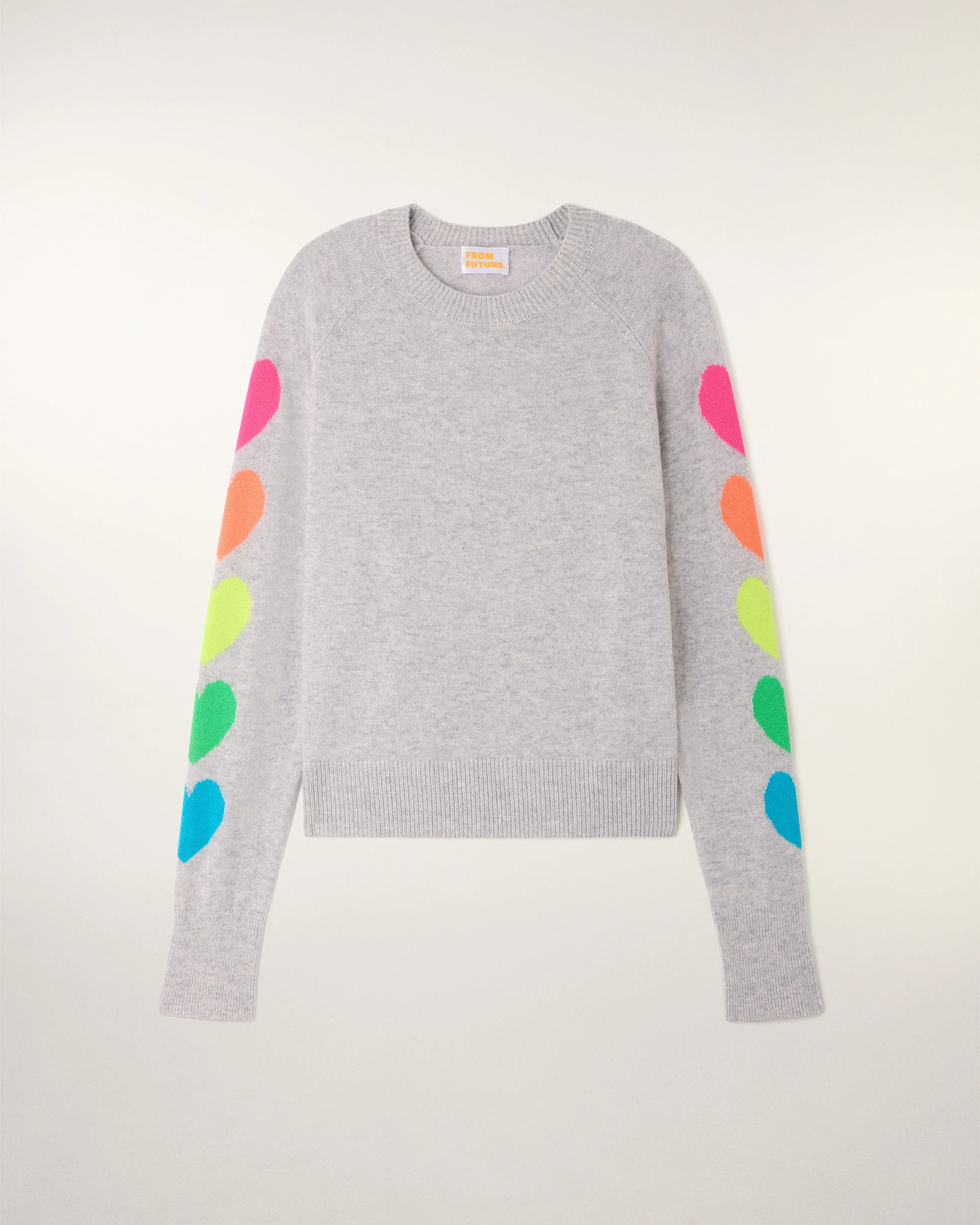 Multicolor Heart Crewneck Sweater (H25 / FEMME / Gris Chiné Clair) - Image 5