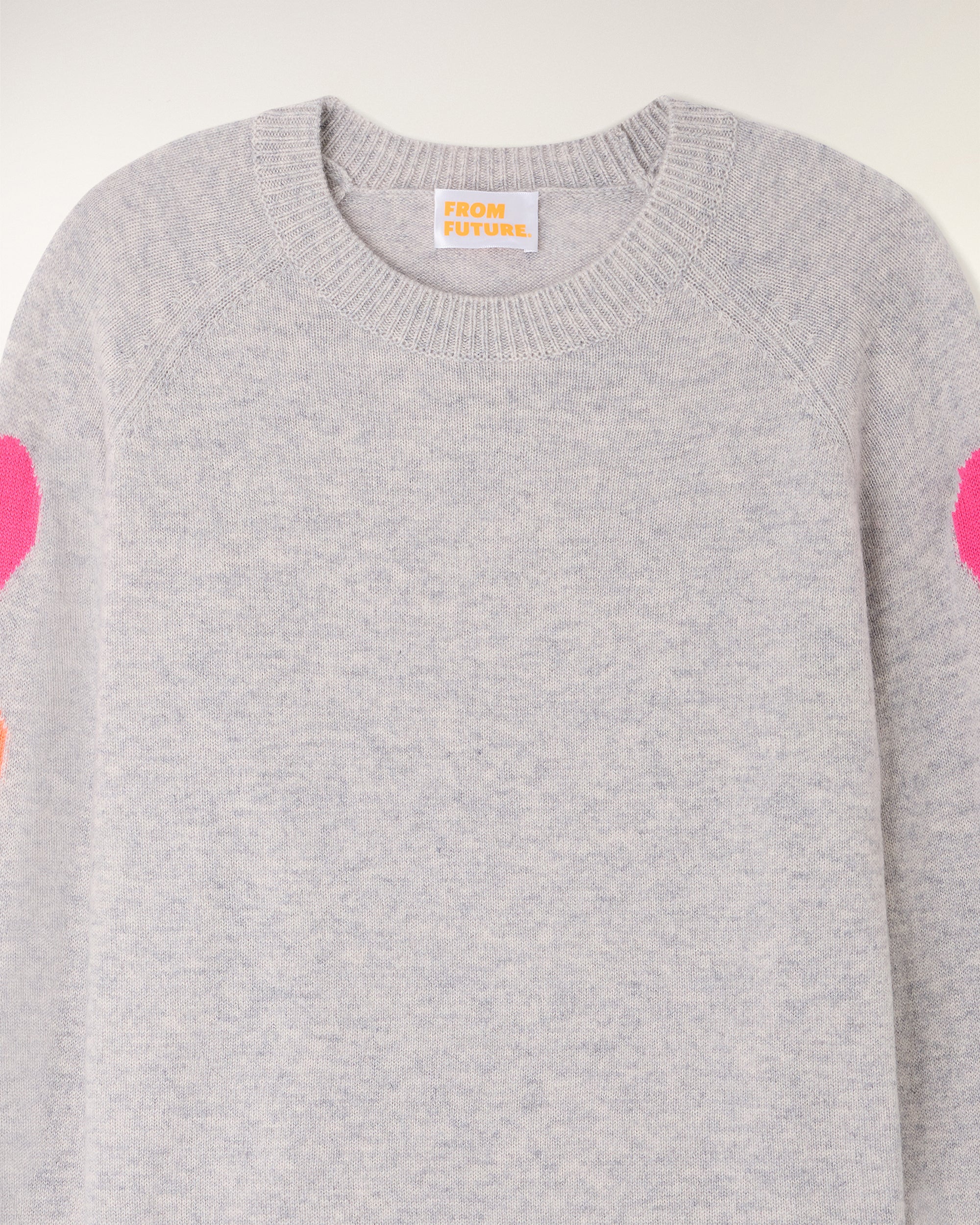 Multicolor Heart Crewneck Sweater (H25 / FEMME / Gris Chiné Clair) - Image 6