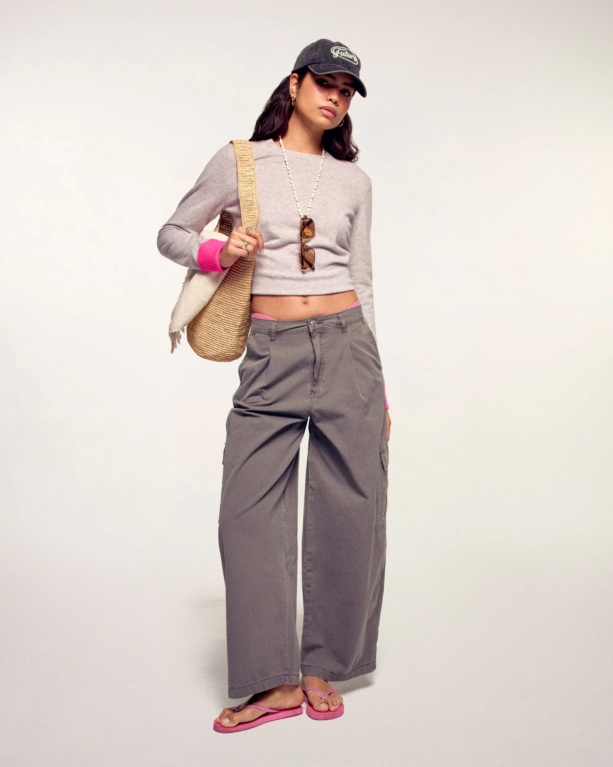 Two-Tone Round Neck Sweater (PERM / FEMME / Gris Chiné Clair) - Image 3
