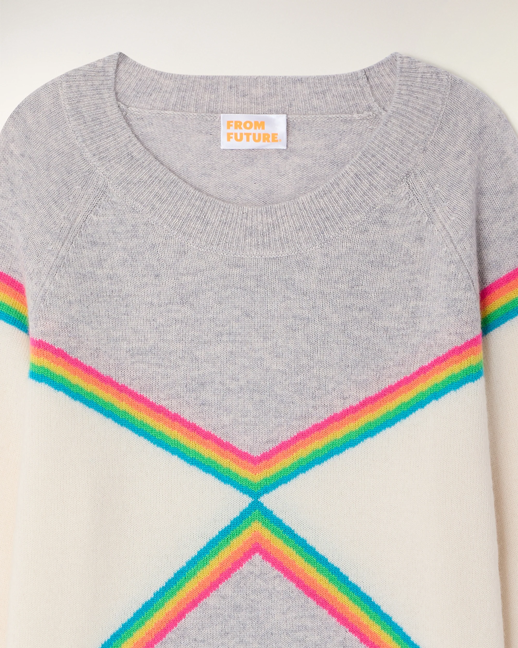 Multicolored Striped Crewneck Sweater (S26/ FEMME/ Gris Chiné Clair) - Image 6