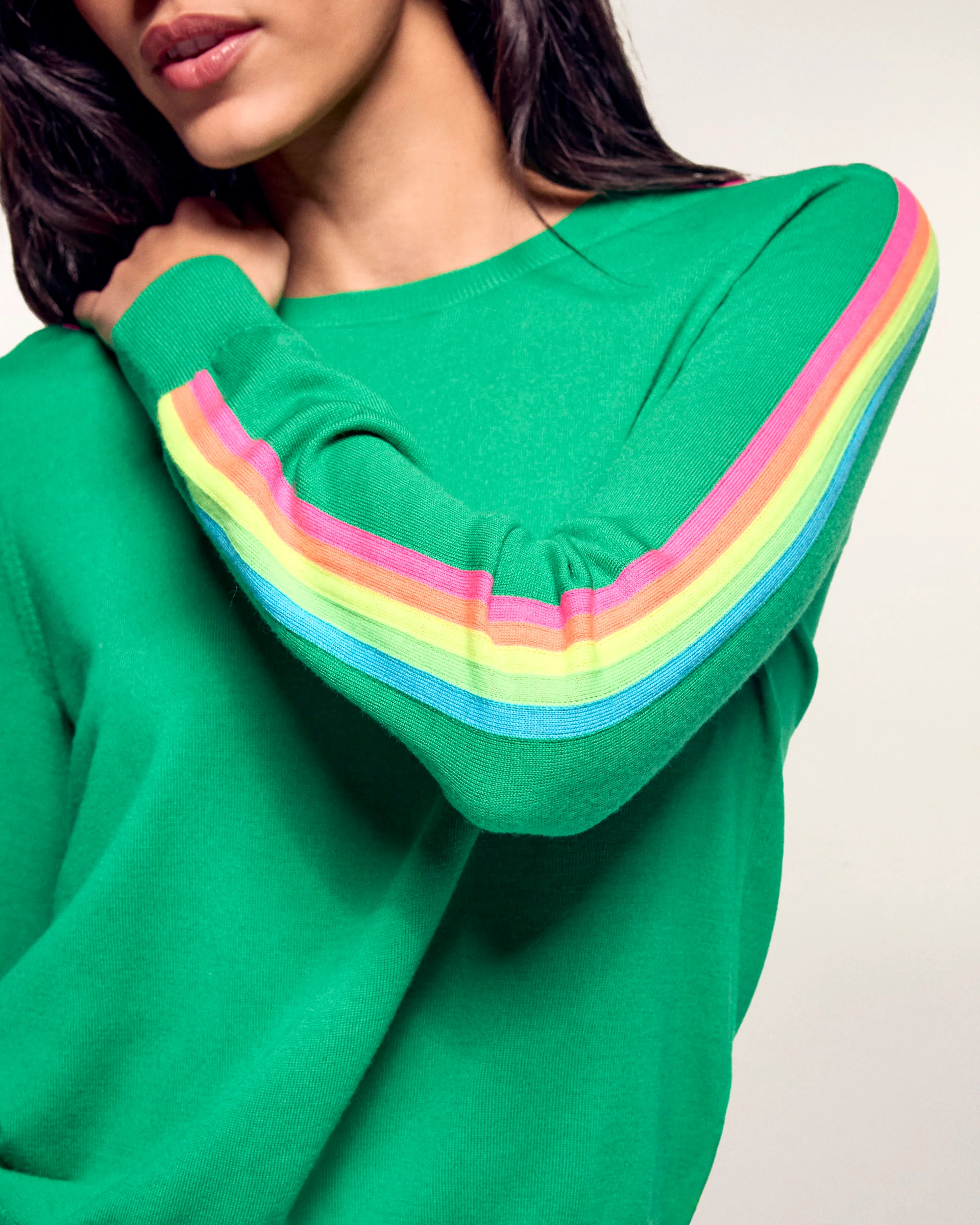 Striped Crewneck Sweater Multicolor (S26 / FEMME / Infinity Green / RWS) - Image 2