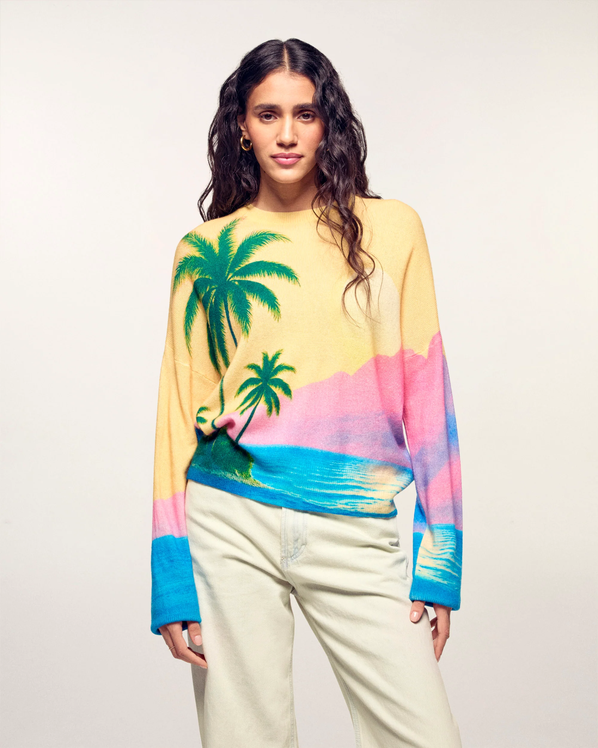Printed Crewneck Sweater (S26/ FEMME/ Multico)