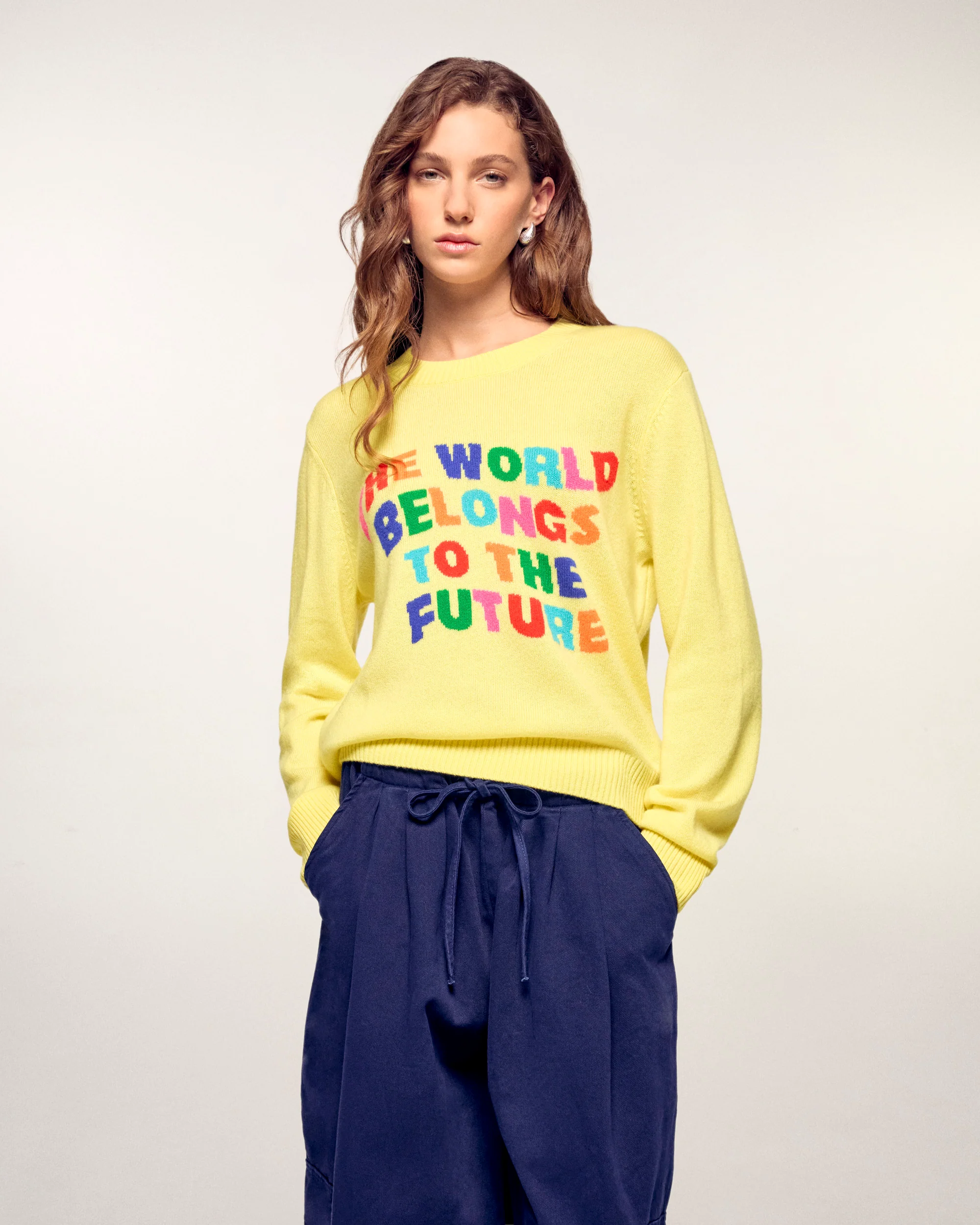 Intarsia Crewneck Sweater (S26 / FEMME / Star Yellow)
