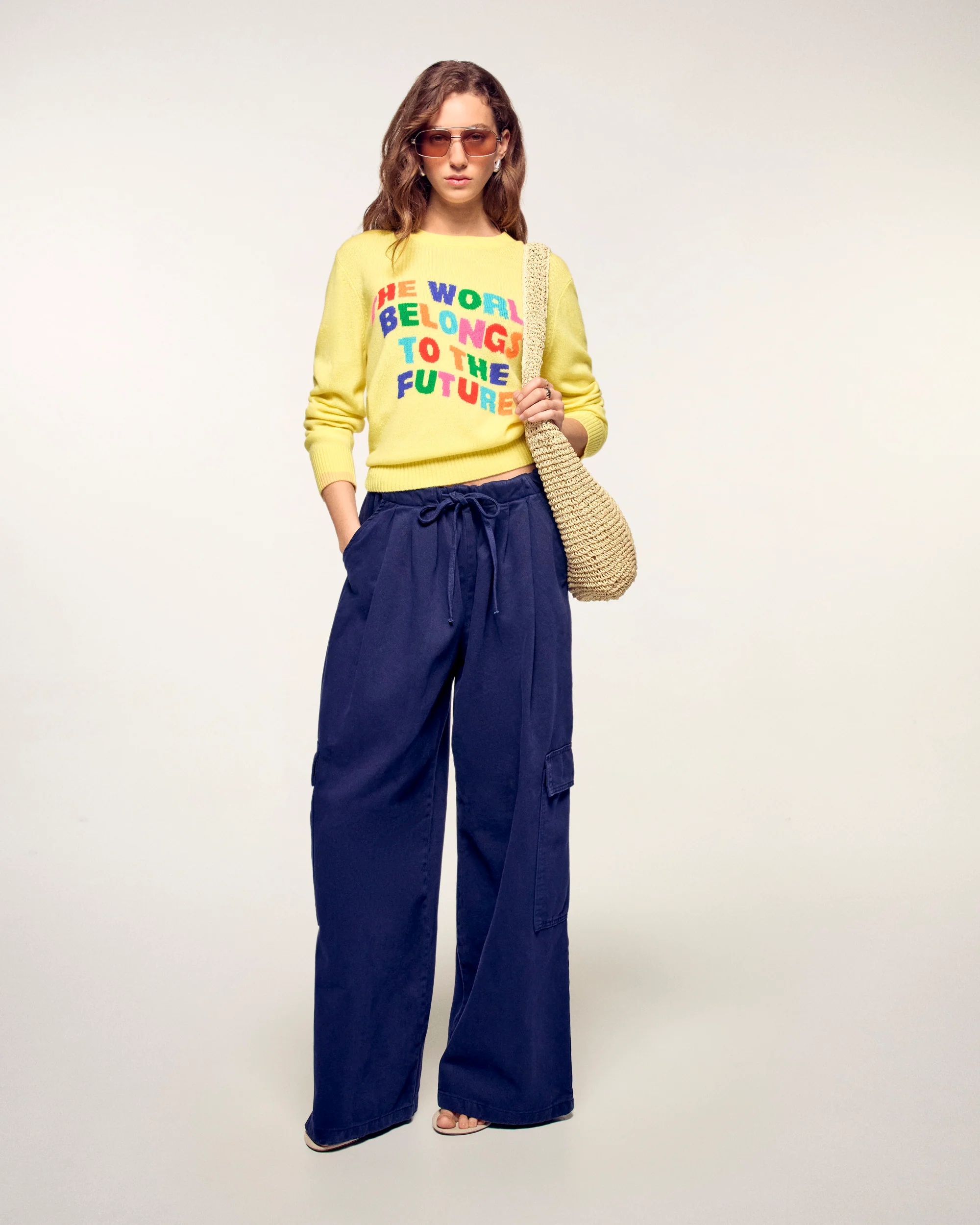 Intarsia Crewneck Sweater (S26 / FEMME / Star Yellow) - Image 4
