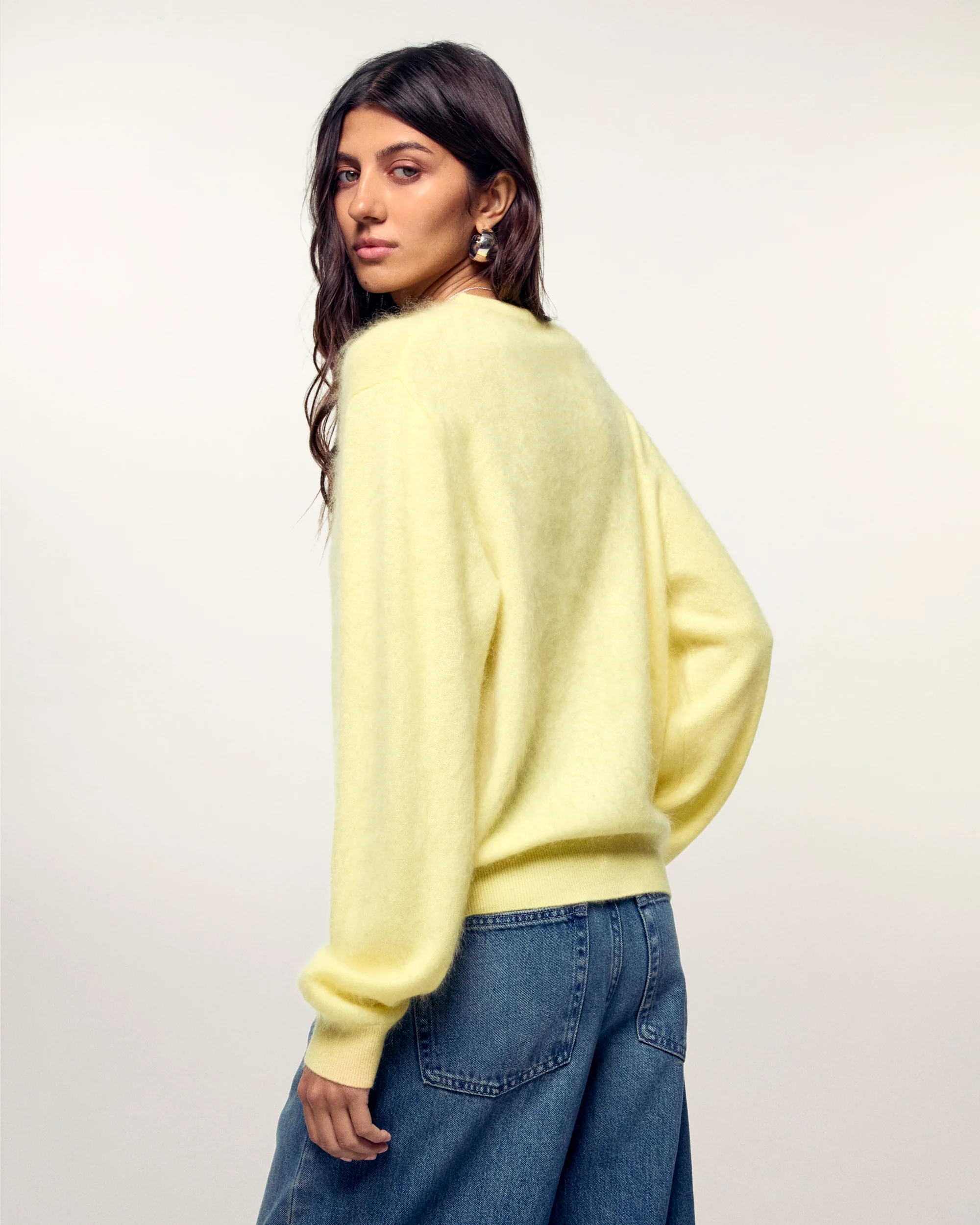 Brushed Cashmere Crewneck Sweater (S26 / FEMME / Star Yellow) - Image 3