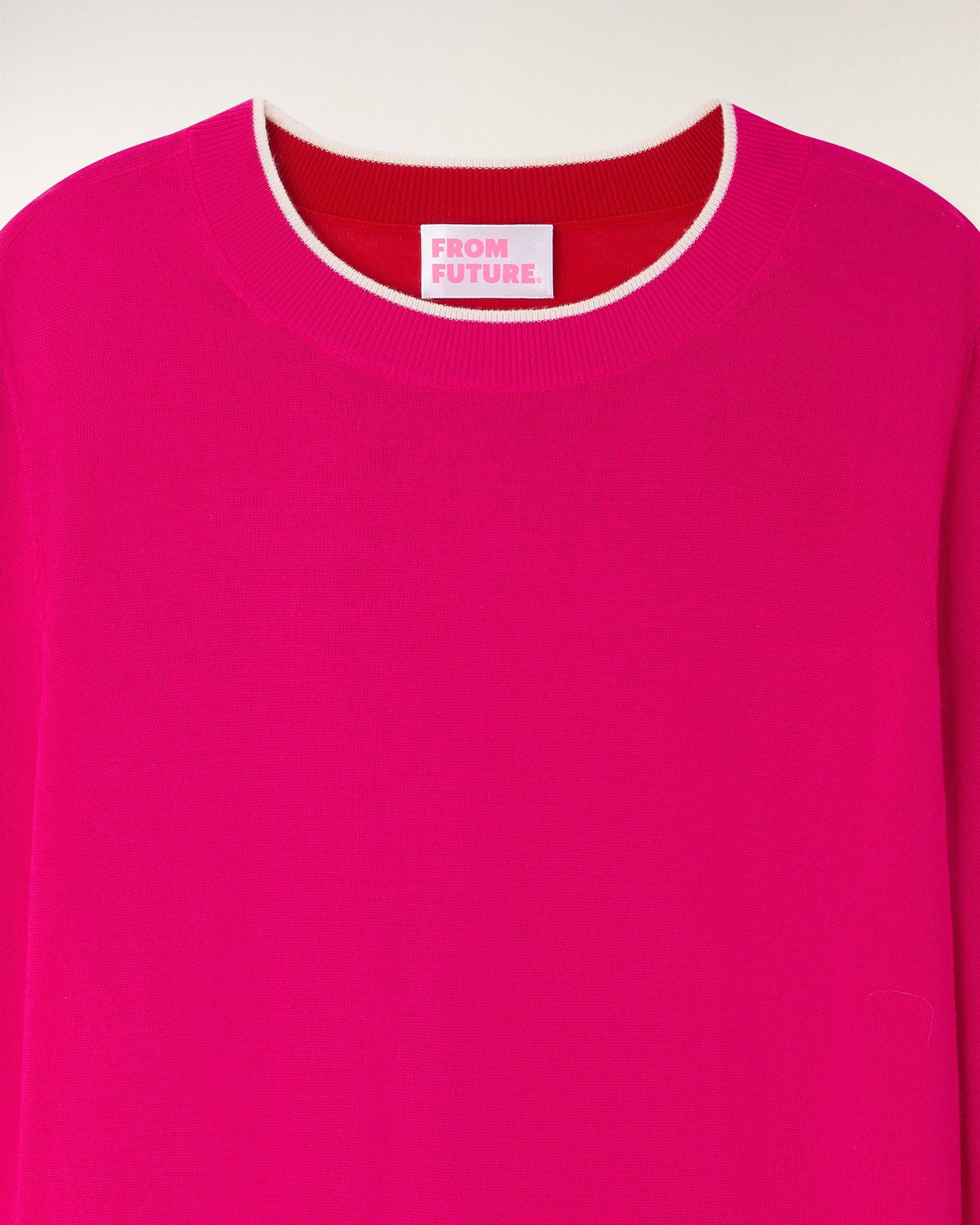 Tricolor Crewneck Sweater (S26 / FEMME / Tropical Raspberry / RWS) - Image 6