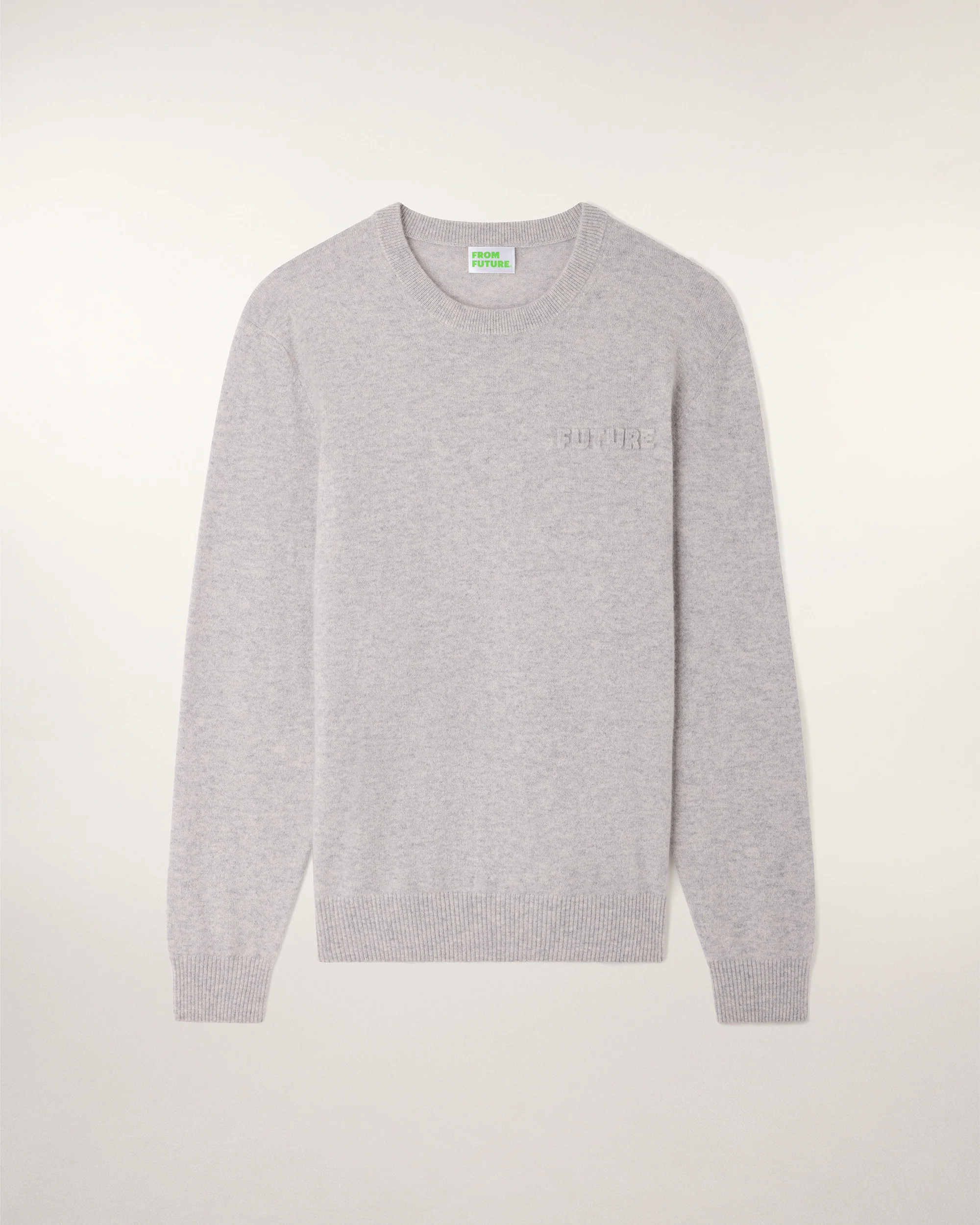 Crew Neck Sweater 3D effect print (S26 / HOMME / Gris Chiné Clair) - Image 6
