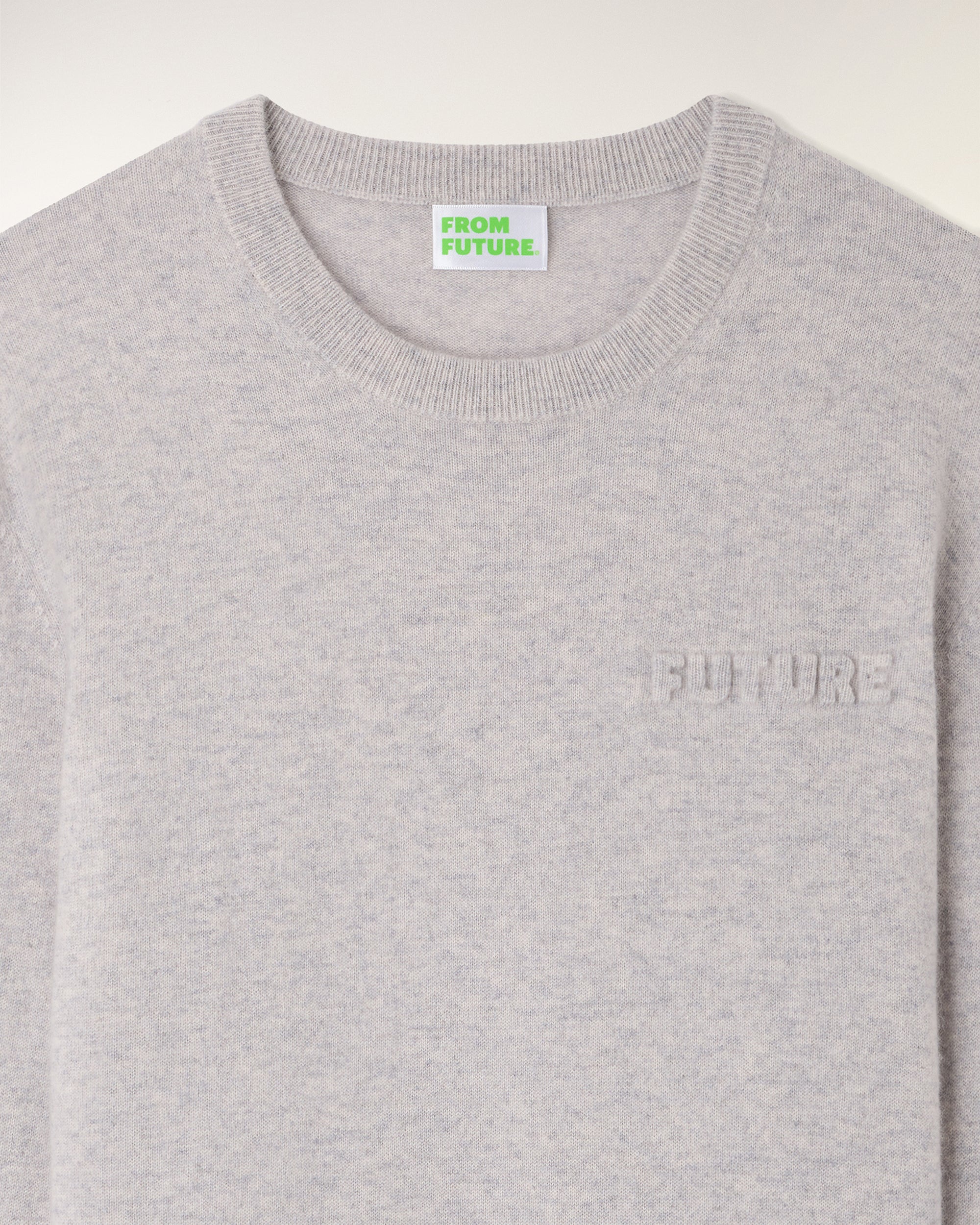 Crew Neck Sweater 3D effect print (S26 / HOMME / Gris Chiné Clair) - Image 7
