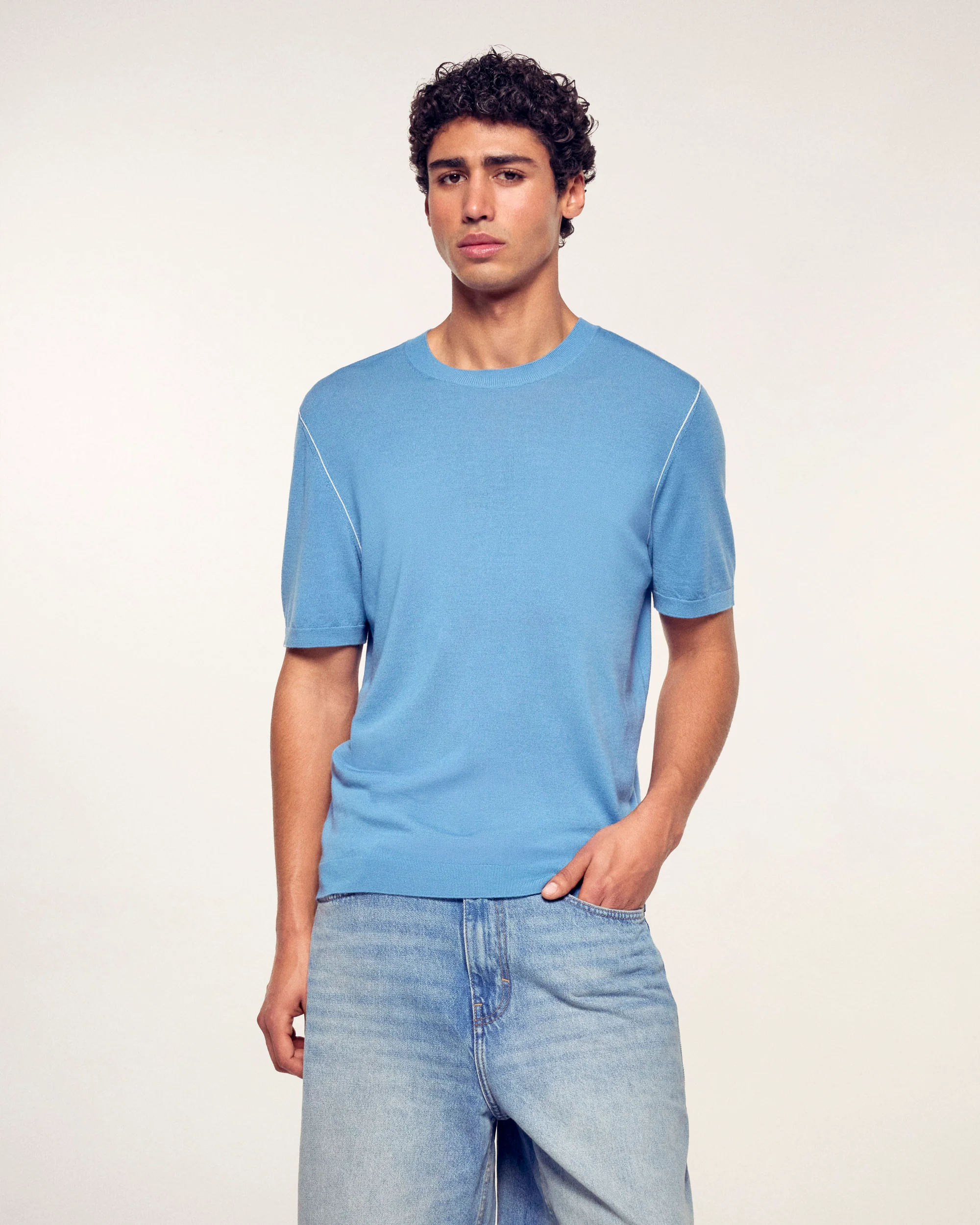 Short-Sleeve Crewneck Sweater (S26 / HOMME / Intense Blue / RWS)
