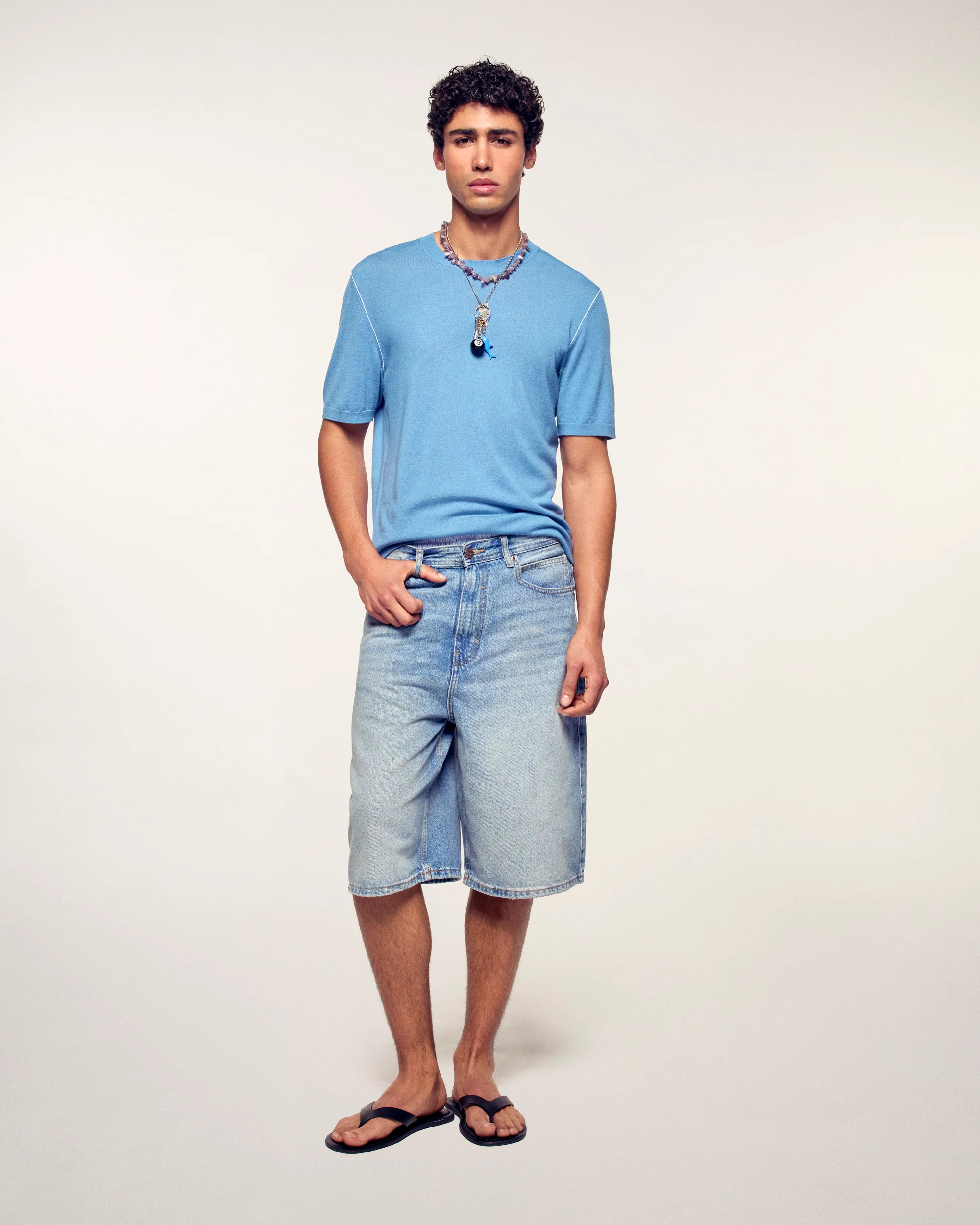 Short-Sleeve Crewneck Sweater (S26 / HOMME / Intense Blue / RWS) - Image 3