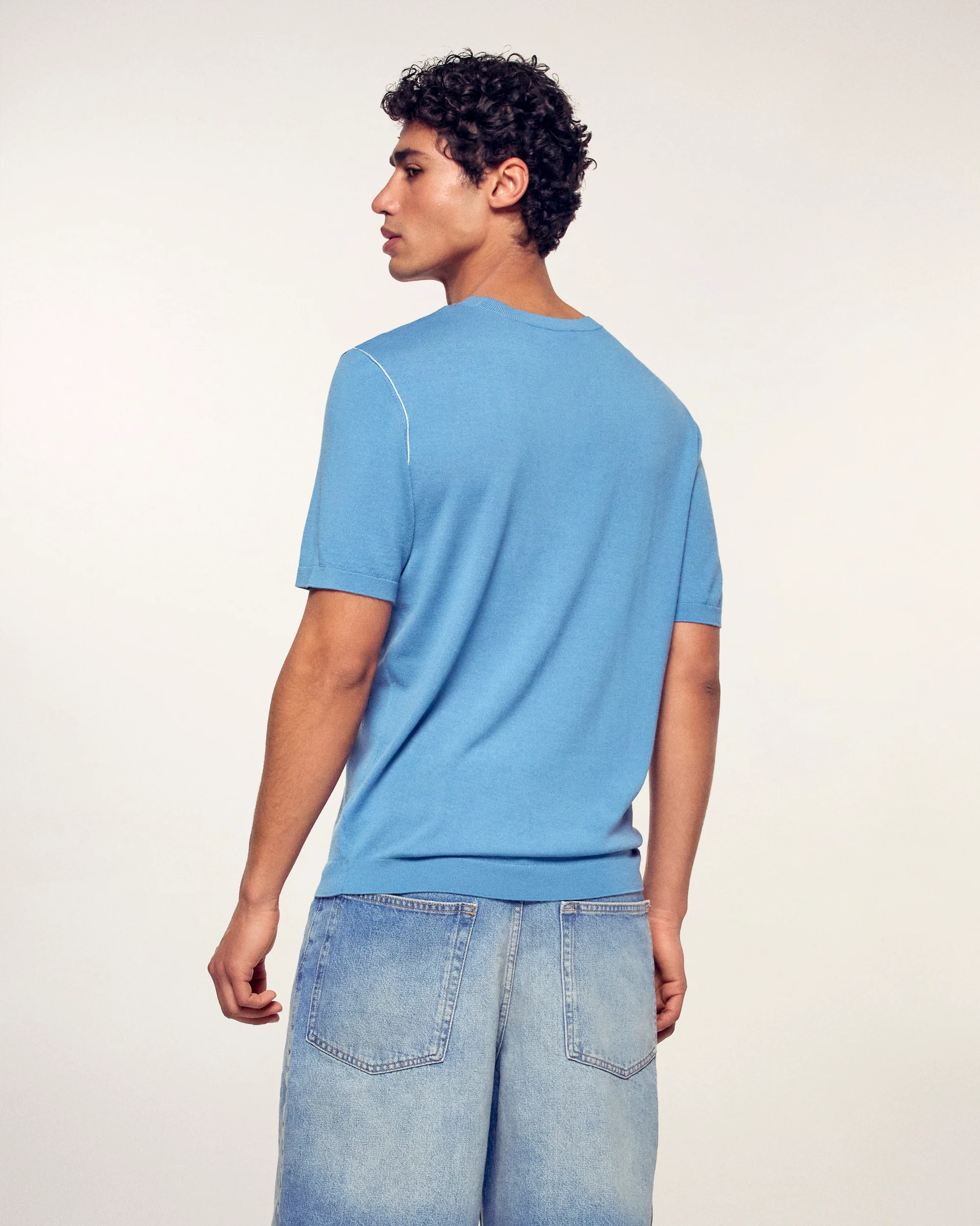 Short-Sleeve Crewneck Sweater (S26 / HOMME / Intense Blue / RWS) - Image 4