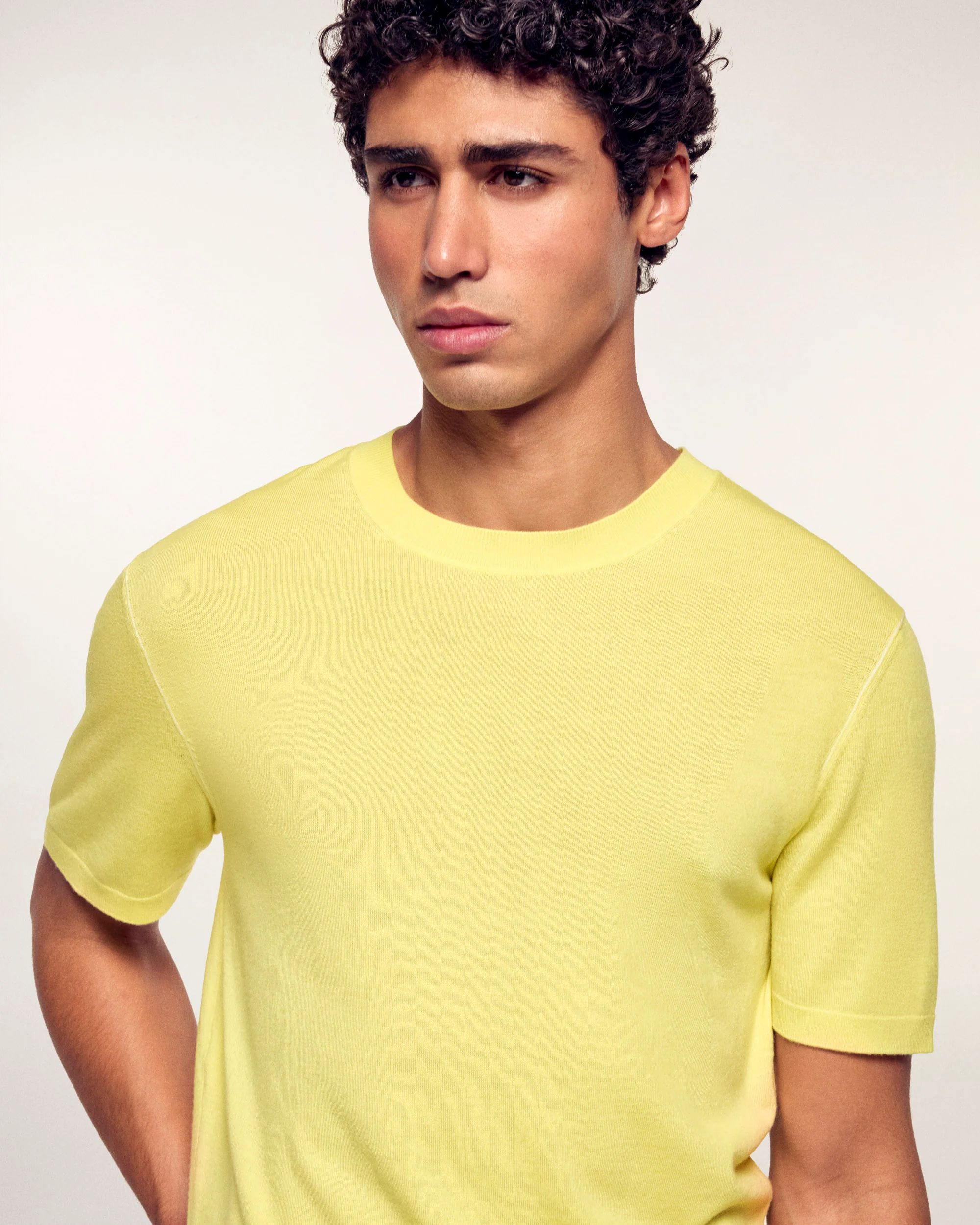 Short-Sleeve Crewneck Sweater (S26 / HOMME / Star Yellow / RWS) - Image 2