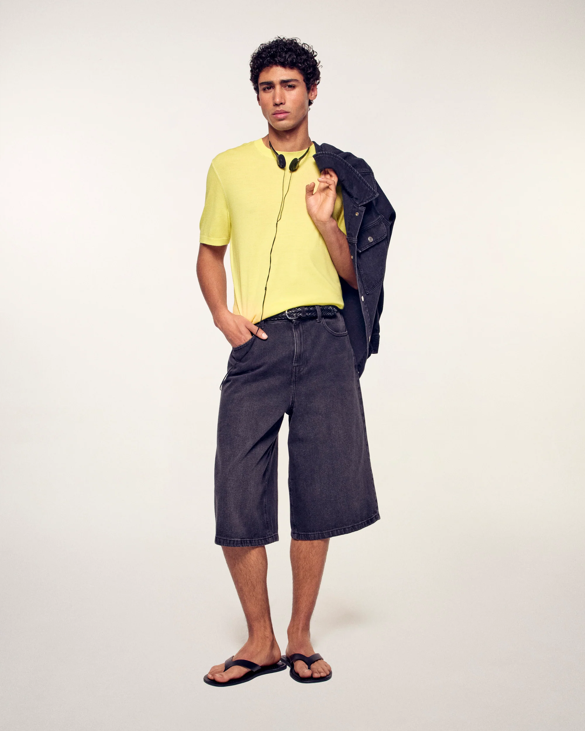Short-Sleeve Crewneck Sweater (S26 / HOMME / Star Yellow / RWS) - Image 3
