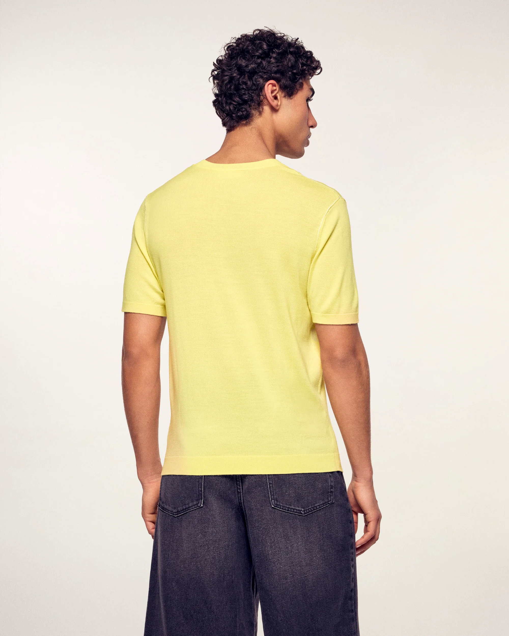 Short-Sleeve Crewneck Sweater (S26 / HOMME / Star Yellow / RWS) - Image 4