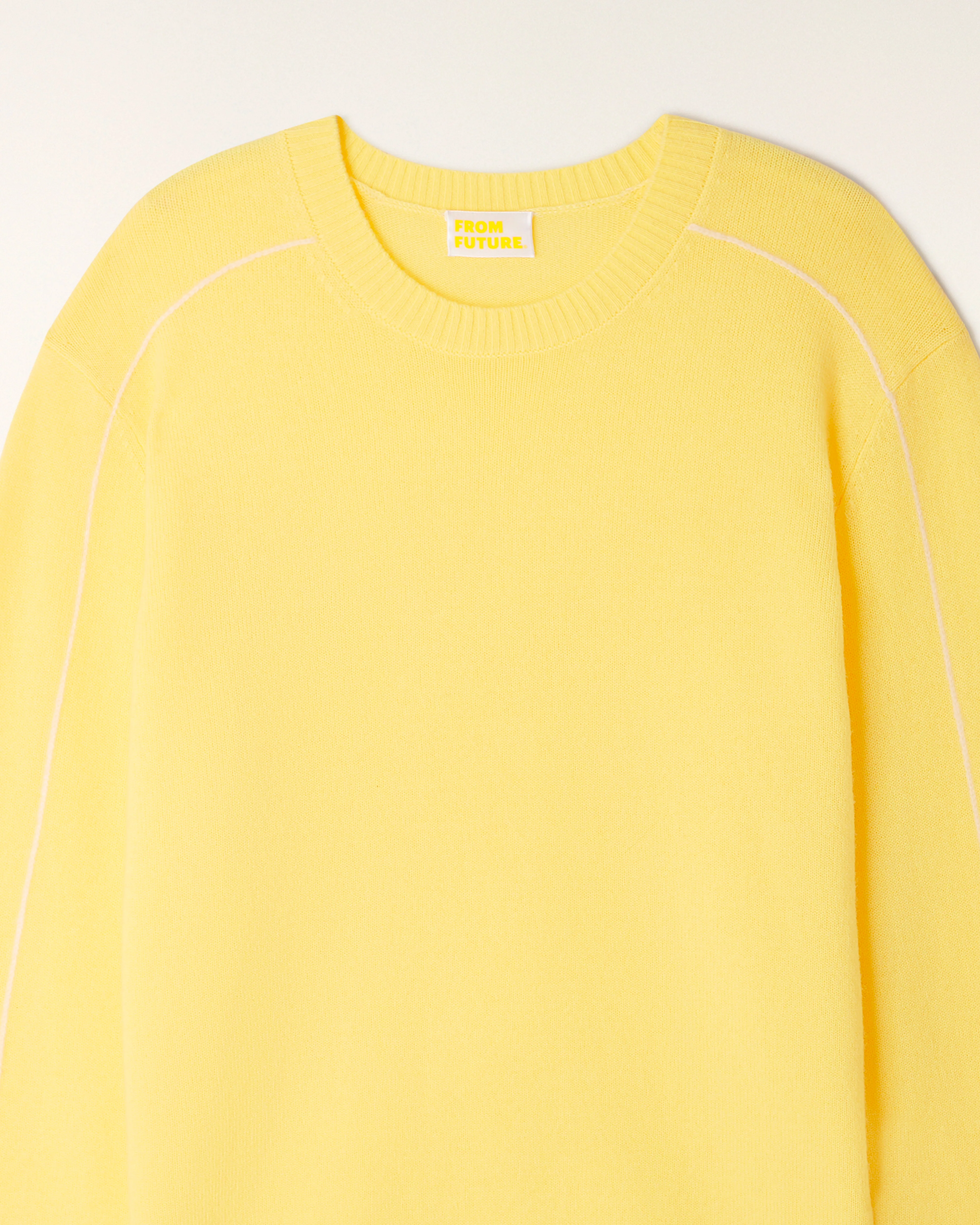 Contrasting Trim Crew Neck Sweater (S26/ HOMME/ Star Yellow) - Image 5