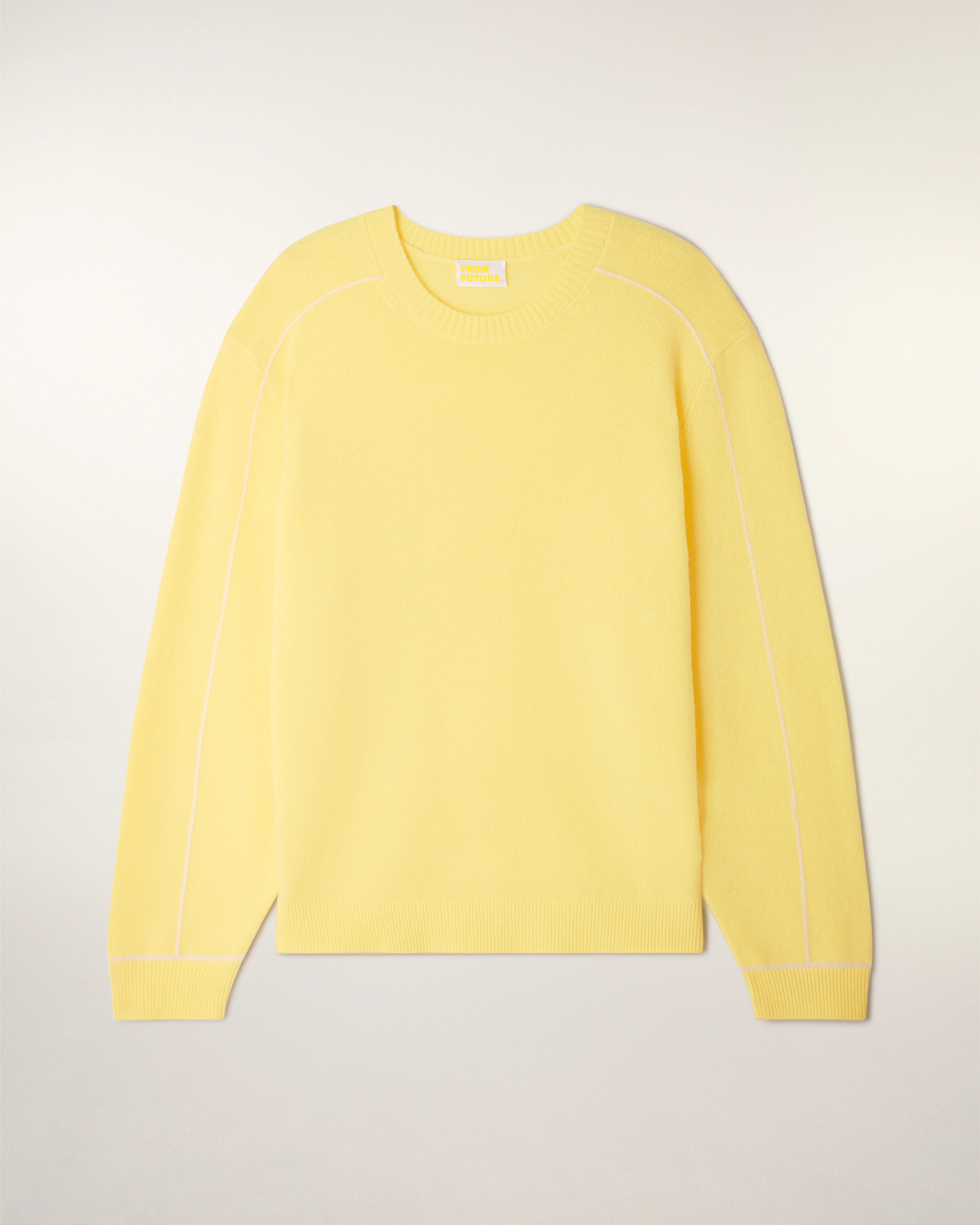 Contrasting Trim Crew Neck Sweater (S26/ HOMME/ Star Yellow) - Image 6