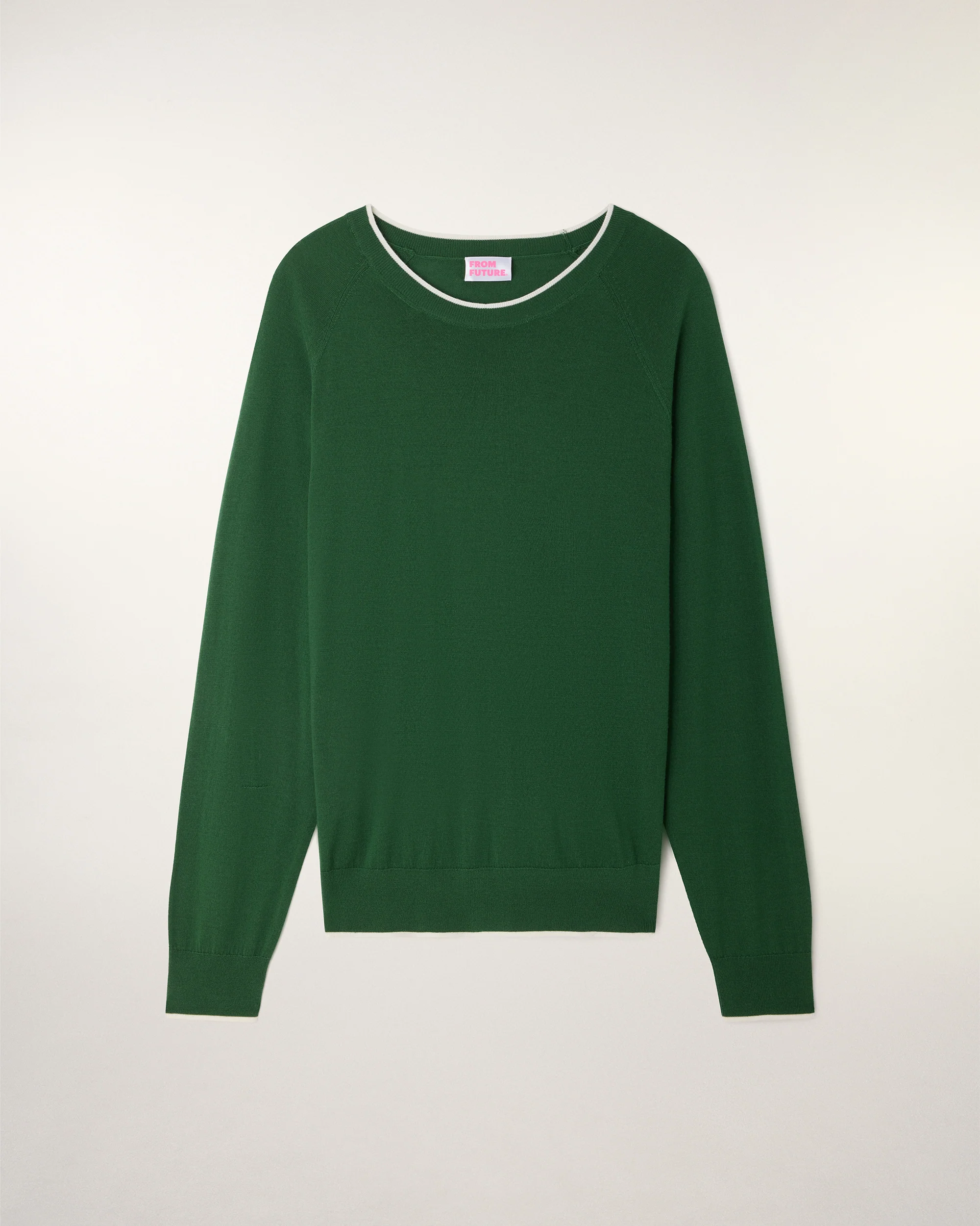 Contrast Trim Crewneck Sweater (S26 / HOMME / Summer Kaki / RWS) - Image 5