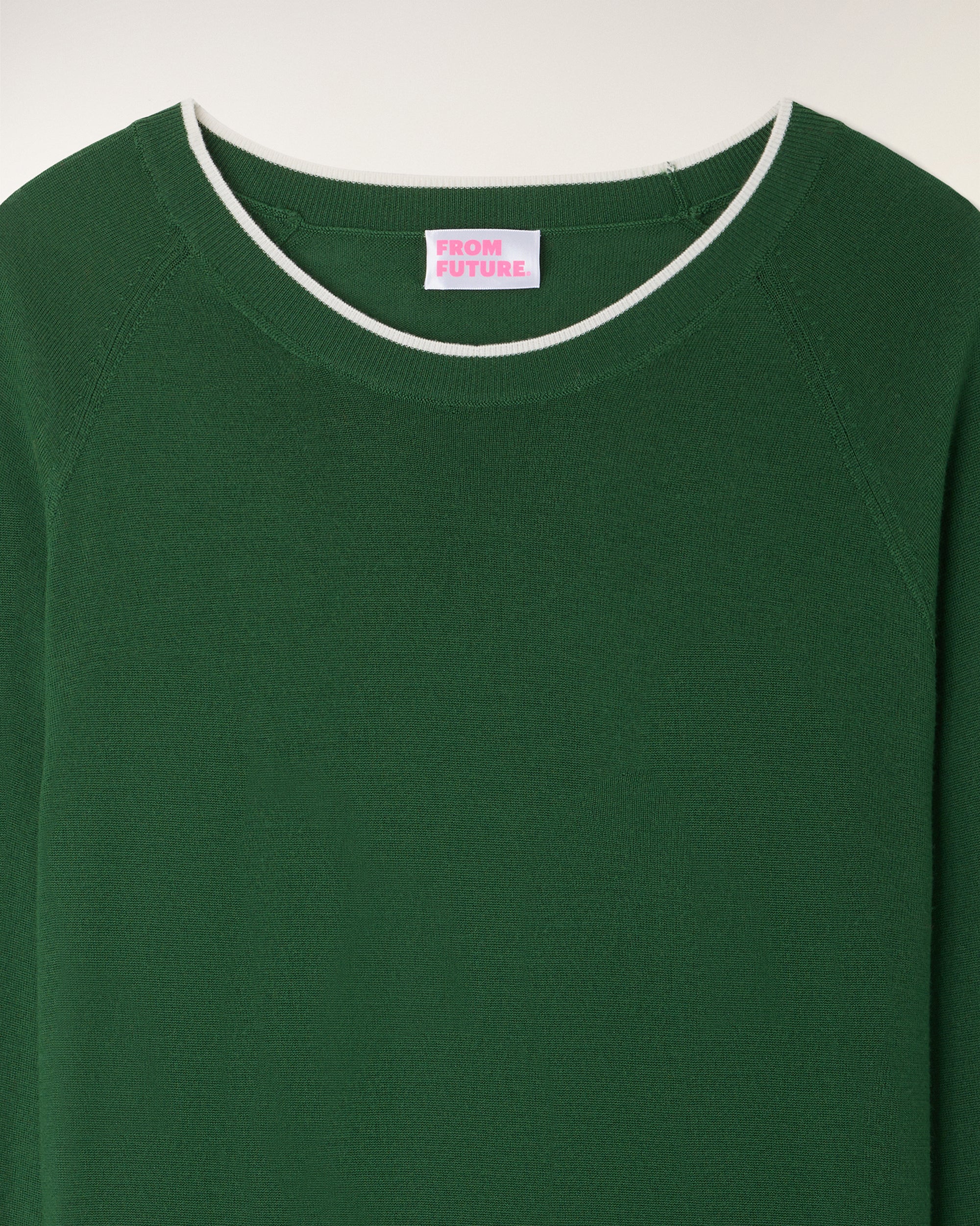 Contrast Trim Crewneck Sweater (S26 / HOMME / Summer Kaki / RWS) - Image 6