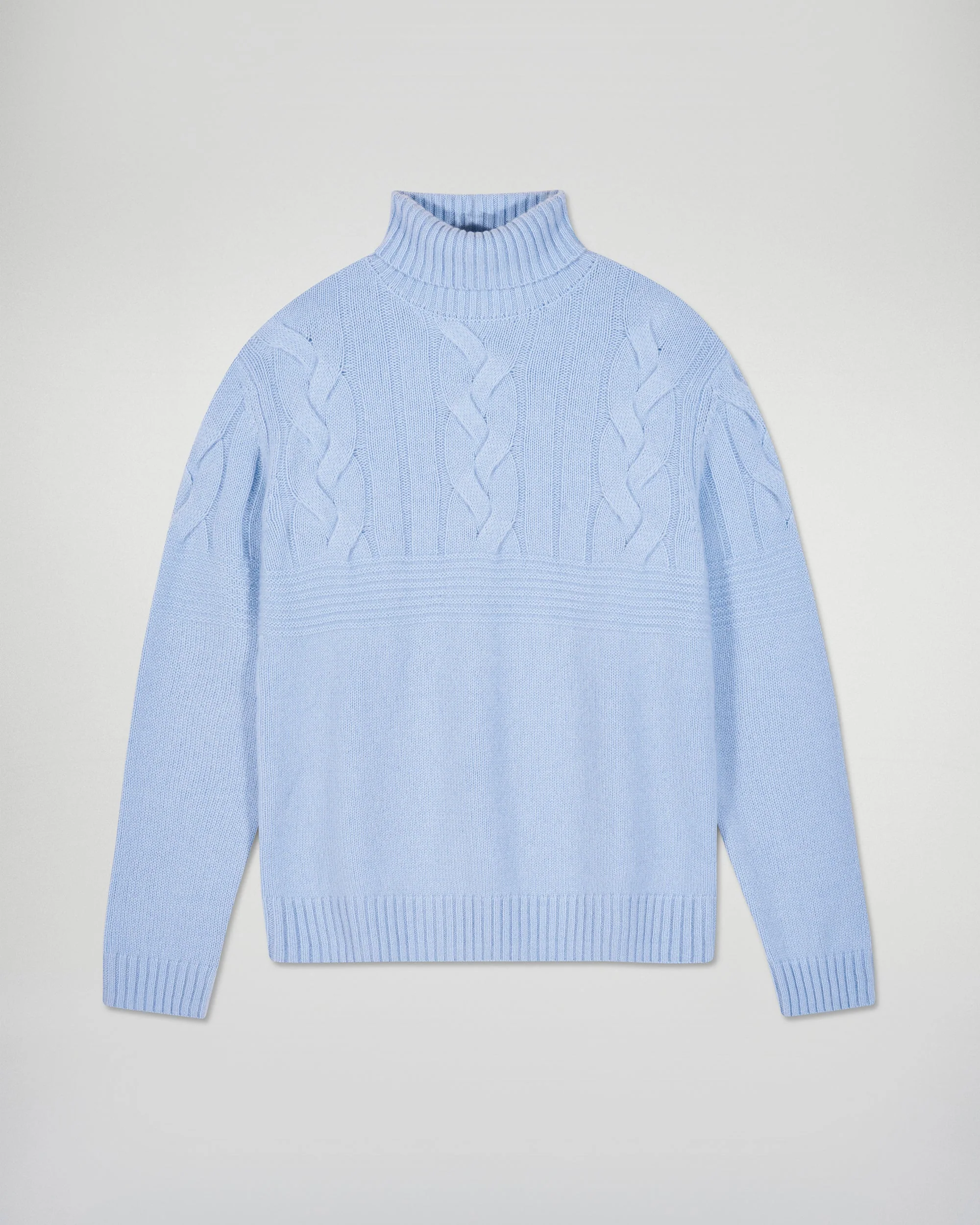 Cable-knit Turtleneck Sweater (H25 / HOMME / Smooth Blue) - Image 5