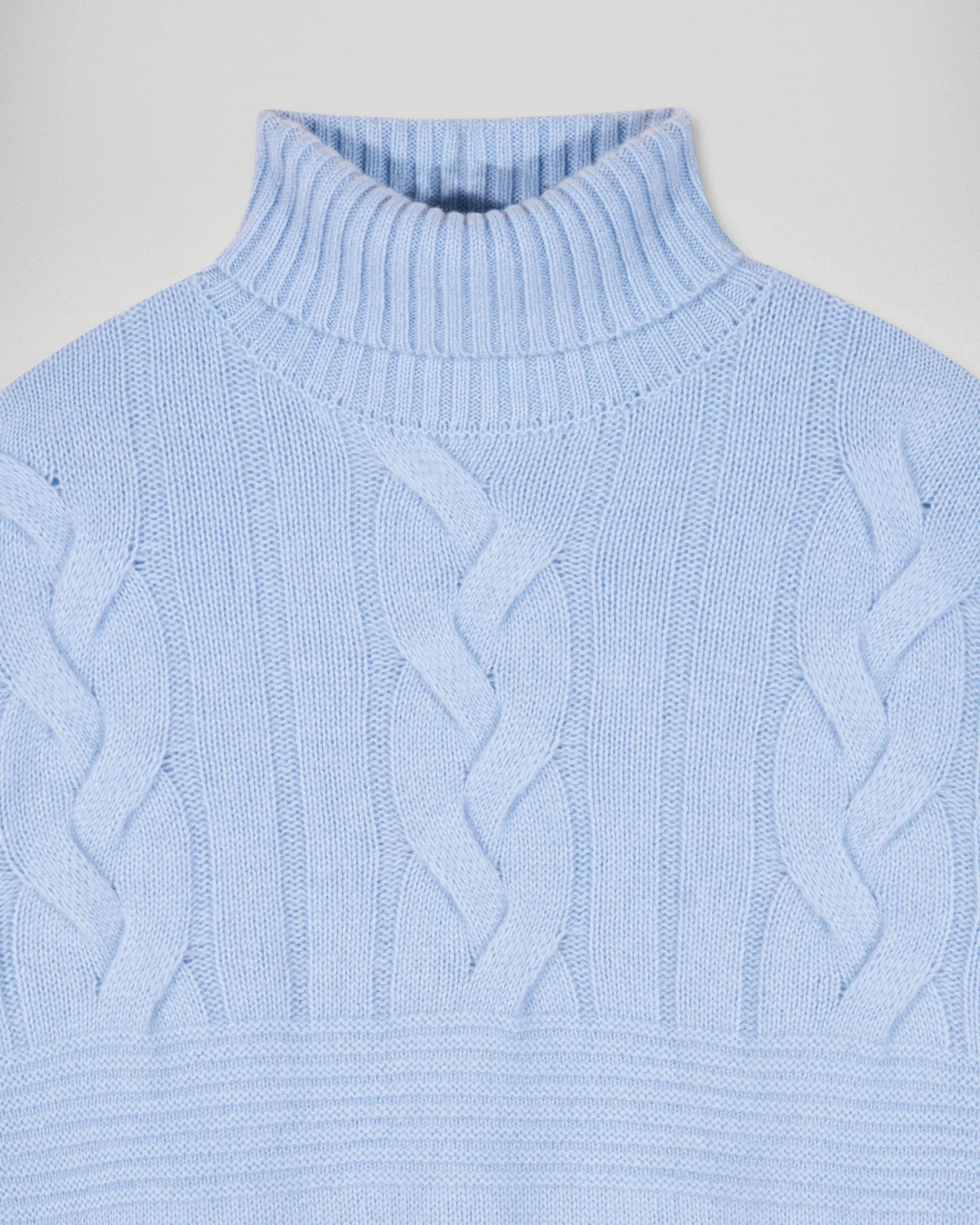Cable-knit Turtleneck Sweater (H25 / HOMME / Smooth Blue) - Image 6