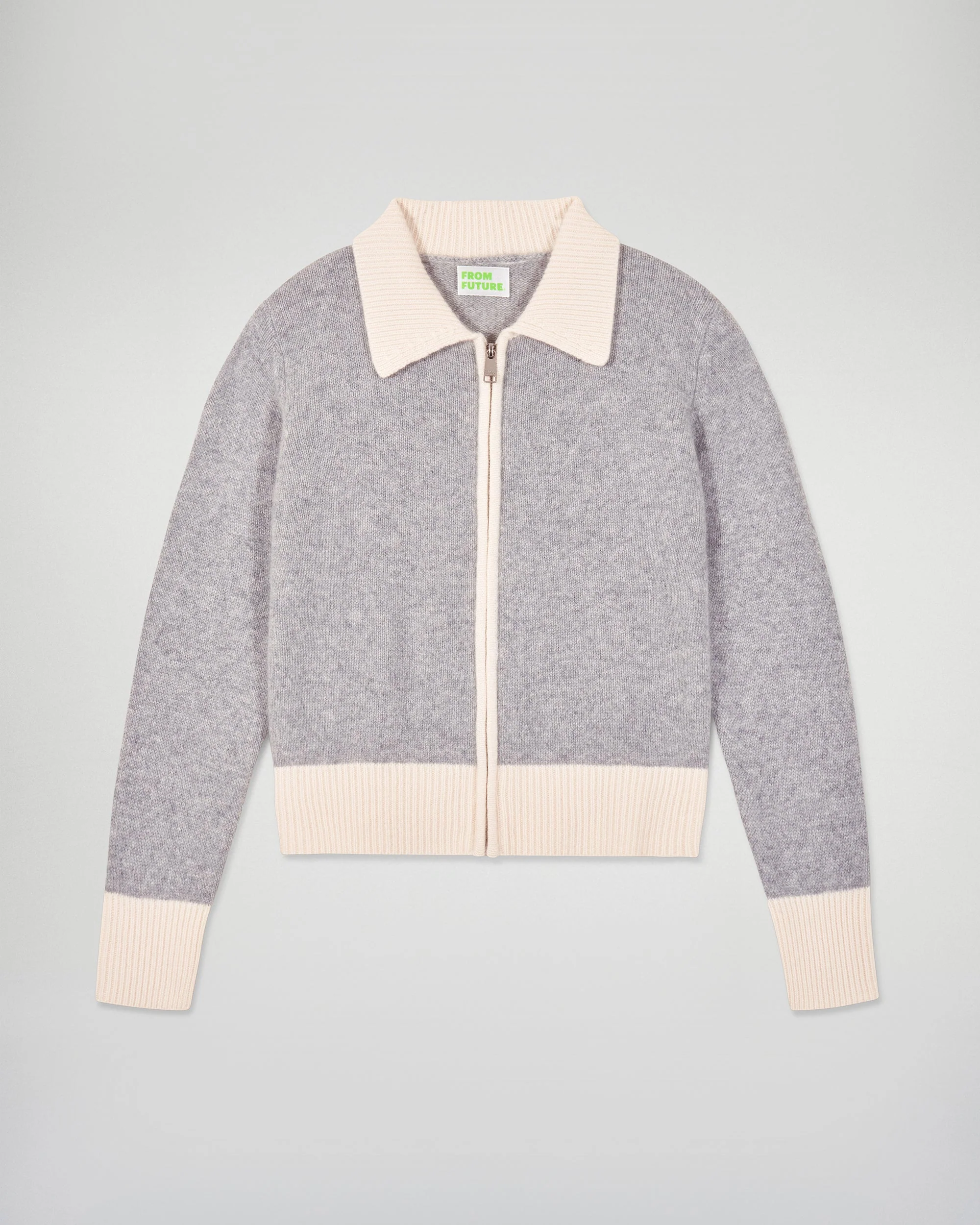Contrast Rib Cardigan (H25 / FEMME / Dark Heather Gray) - Image 5