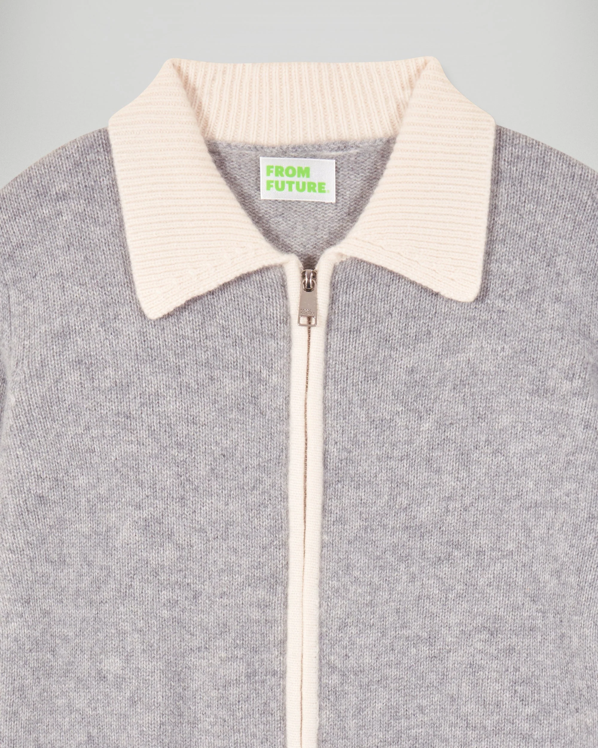 Contrast Rib Cardigan (H25 / FEMME / Dark Heather Gray) - Image 6