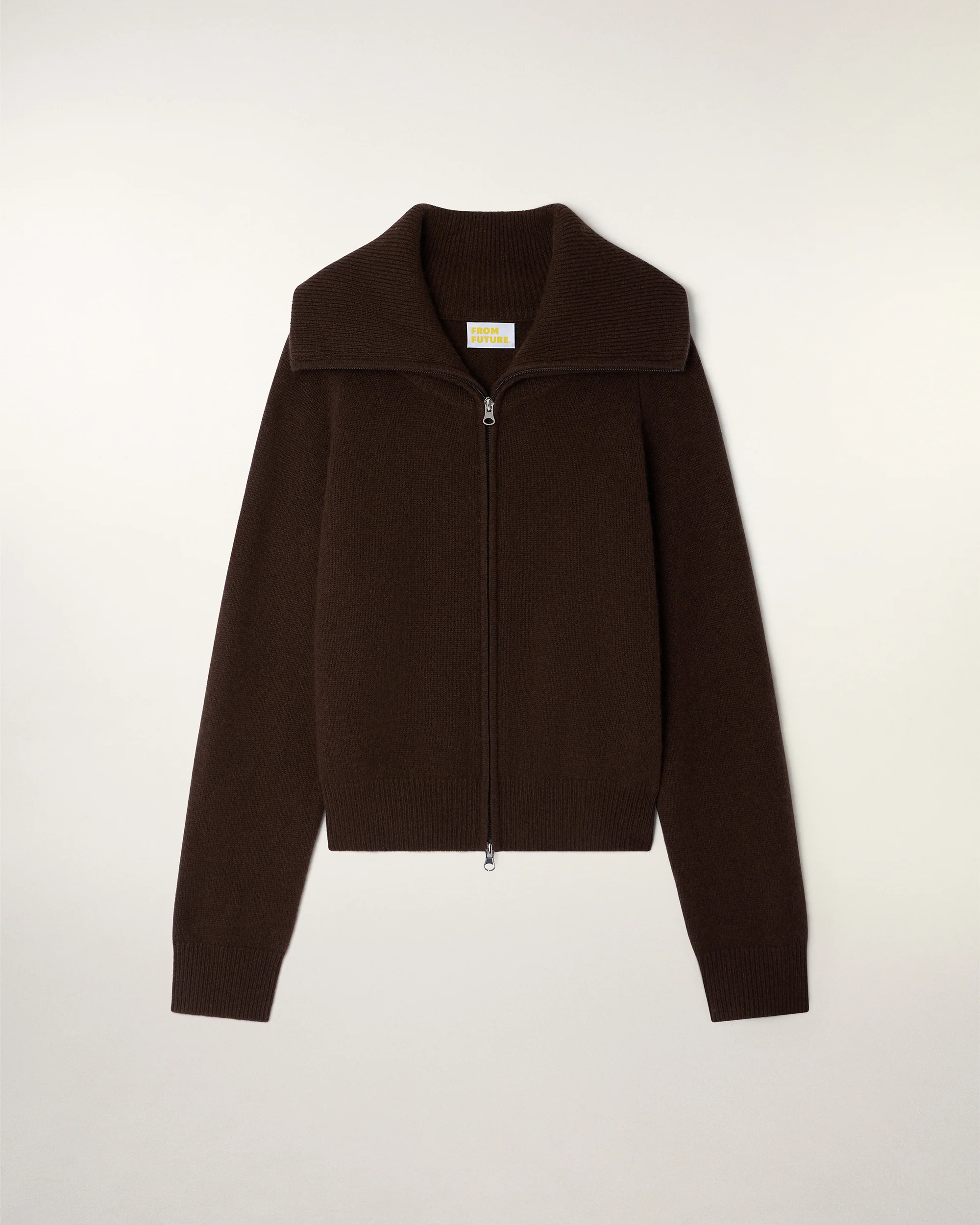Wide Collar Cardigan (S26/ FEMME/ Chocolat) - Image 6