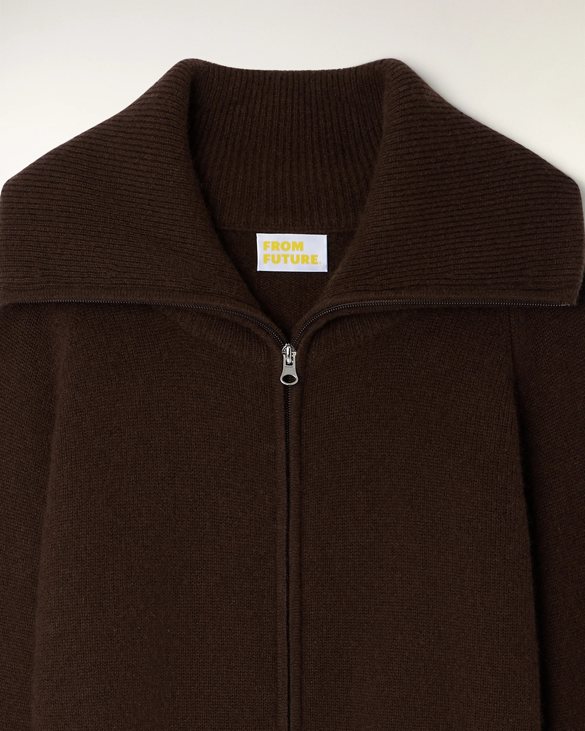 Wide Collar Cardigan (S26/ FEMME/ Chocolat) - Image 7