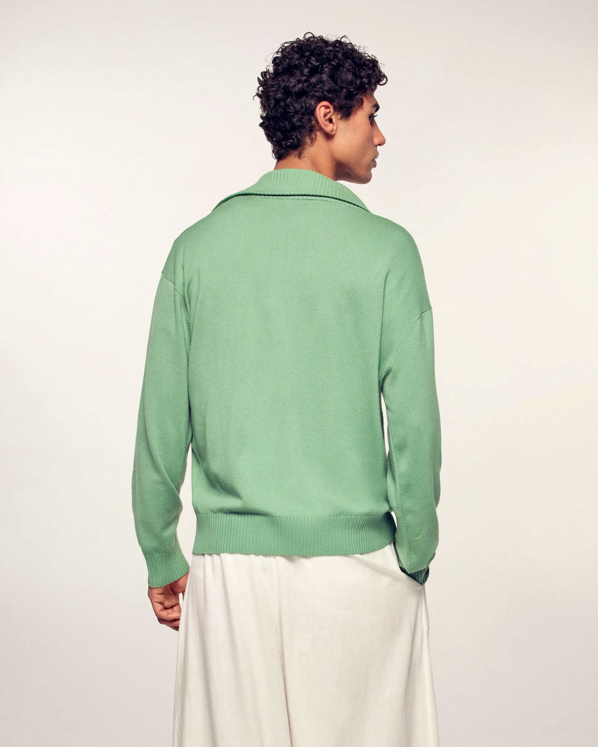 Embroidered Zipped Cardigan “From Future” (S26 / HOMME/ Forever Green / RWS) - Image 4