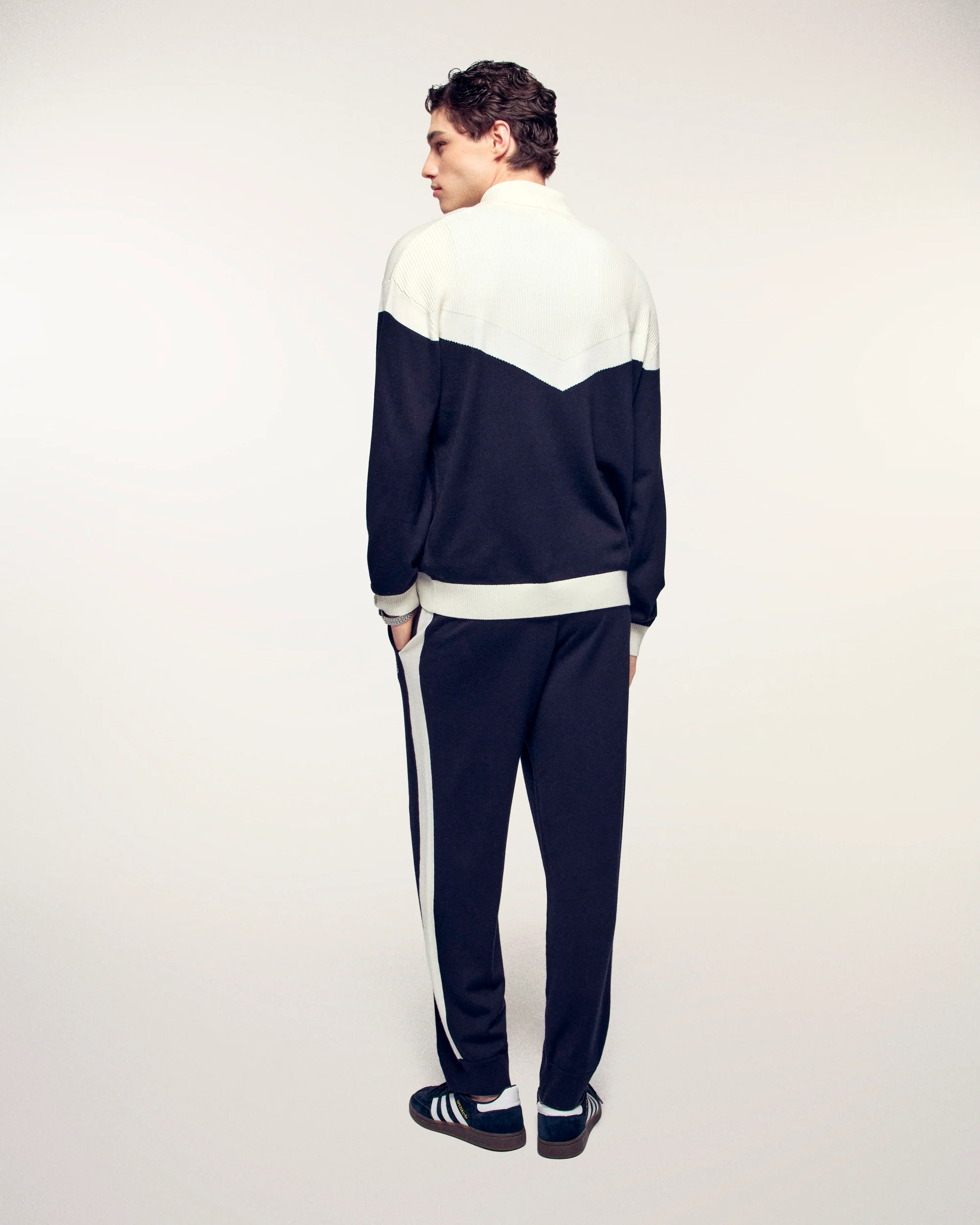 Two-tone Cardigan "FF" Embroidery (S26/ HOMME/ Noir / RWS) - Image 4