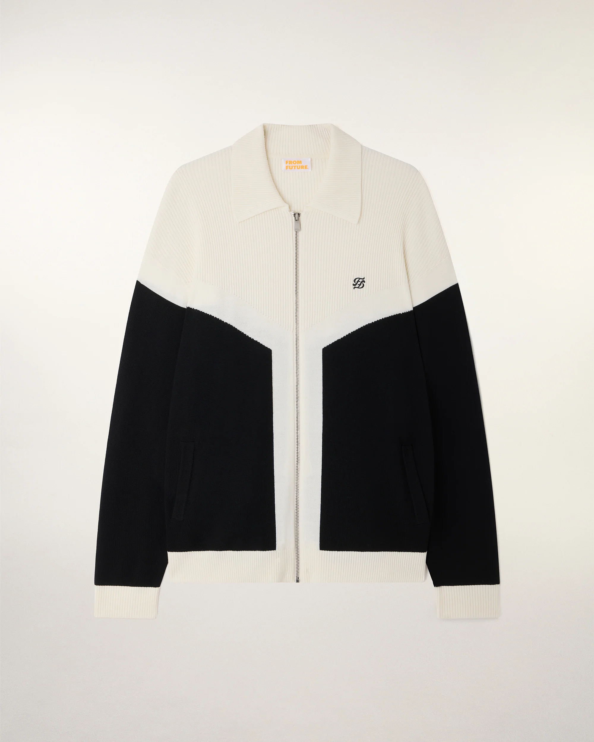 Two-tone Cardigan "FF" Embroidery (S26/ HOMME/ Noir / RWS) - Image 5