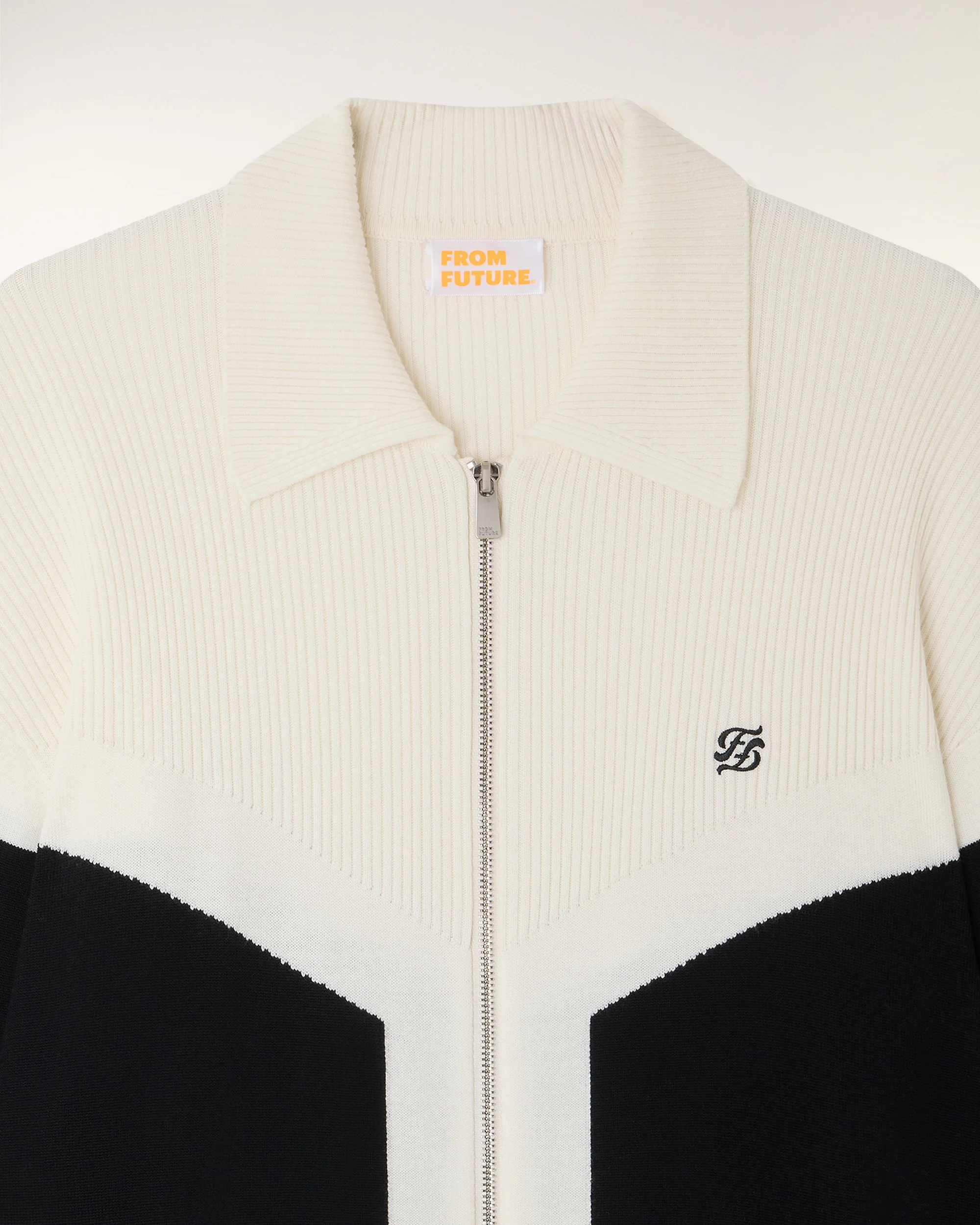 Two-tone Cardigan "FF" Embroidery (S26/ HOMME/ Noir / RWS) - Image 6