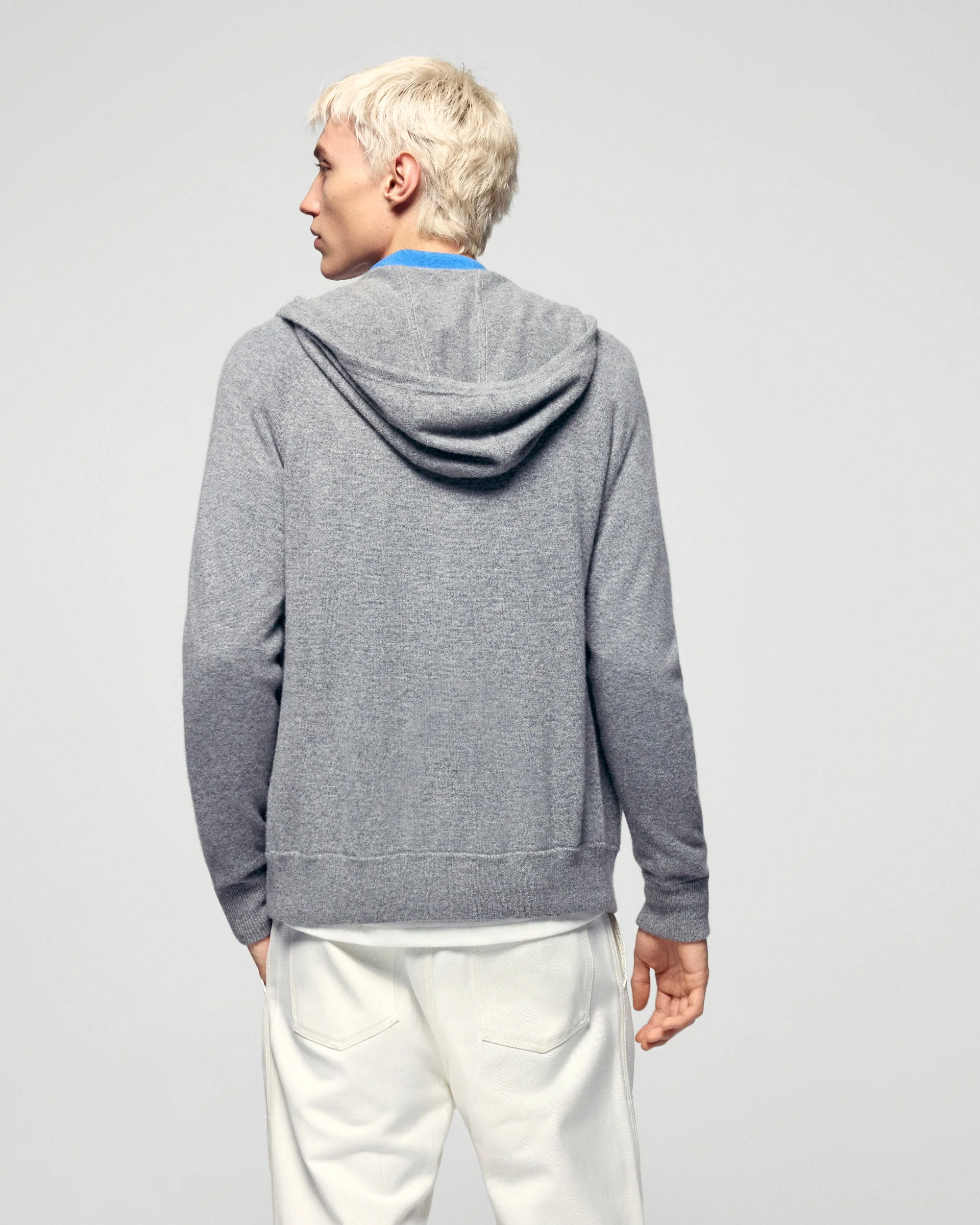 Zipped Closure Hoodie Sweater (H25 / HOMME / Dark Heather Gray) - Image 3