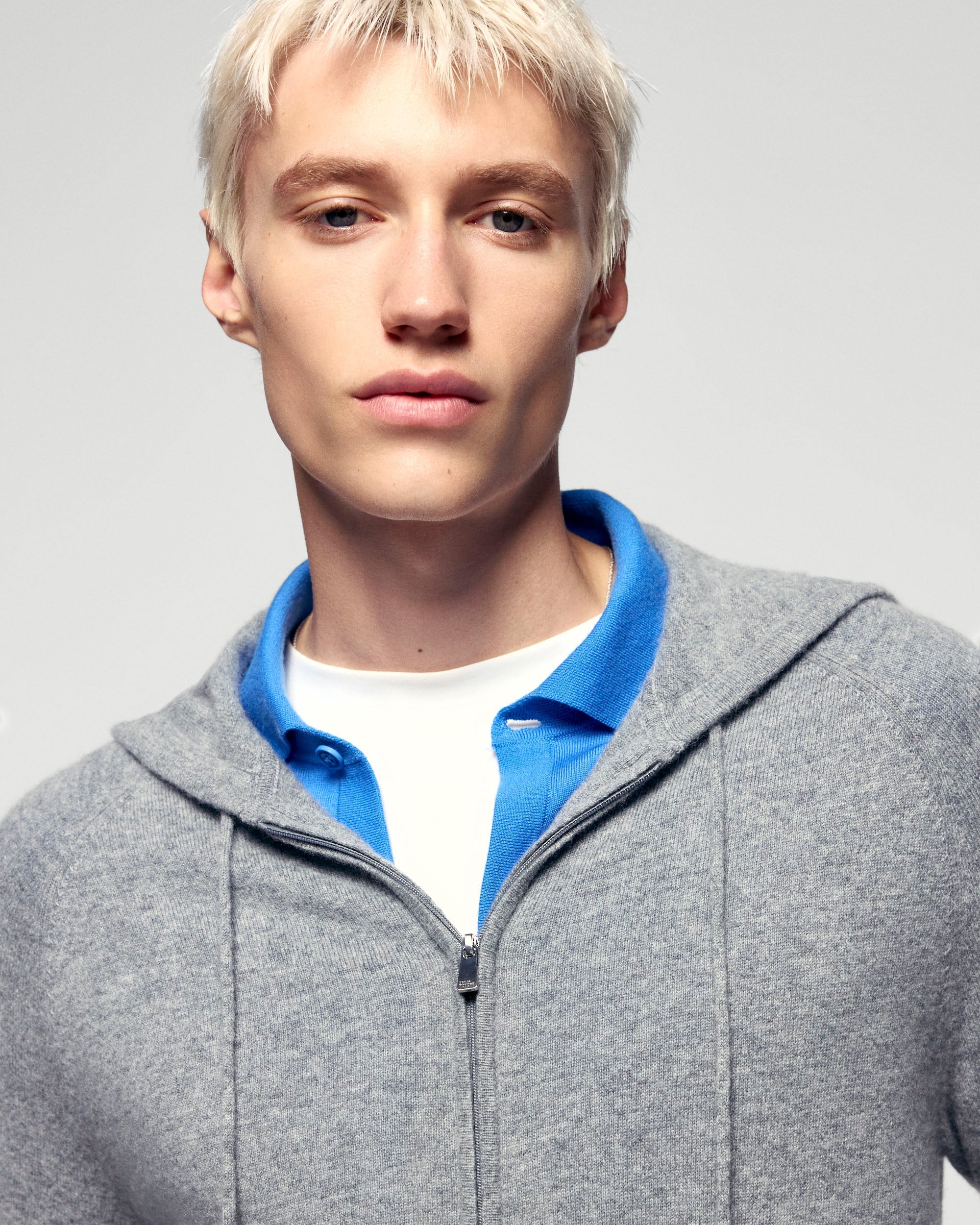 Zipped Closure Hoodie Sweater (H25 / HOMME / Dark Heather Gray) - Image 5