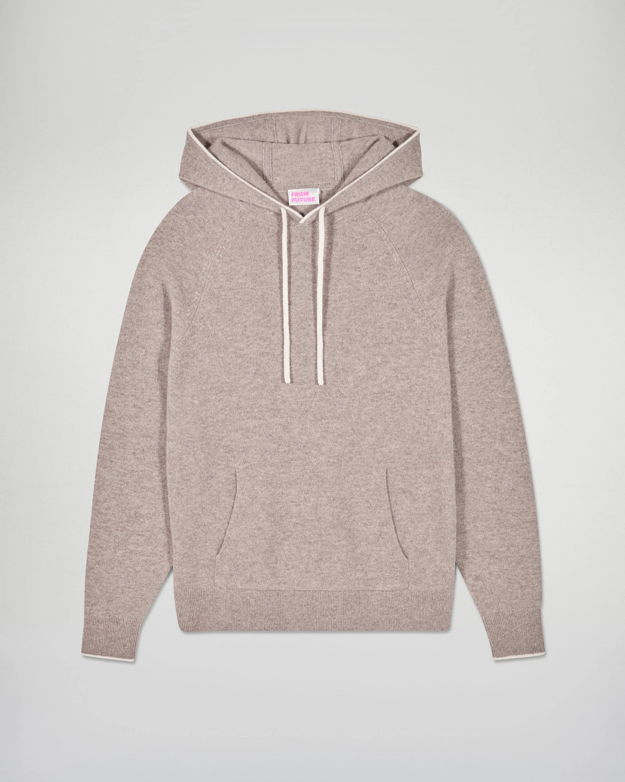 Contrasting Trims Hoodie Sweater (H25 / HOMME / Taupe Chiné) - Image 5