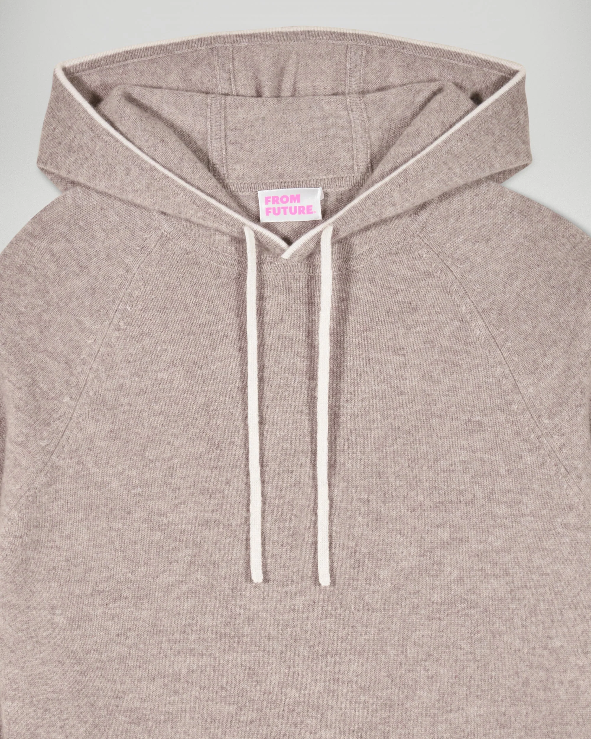 Contrasting Trims Hoodie Sweater (H25 / HOMME / Taupe Chiné) - Image 6