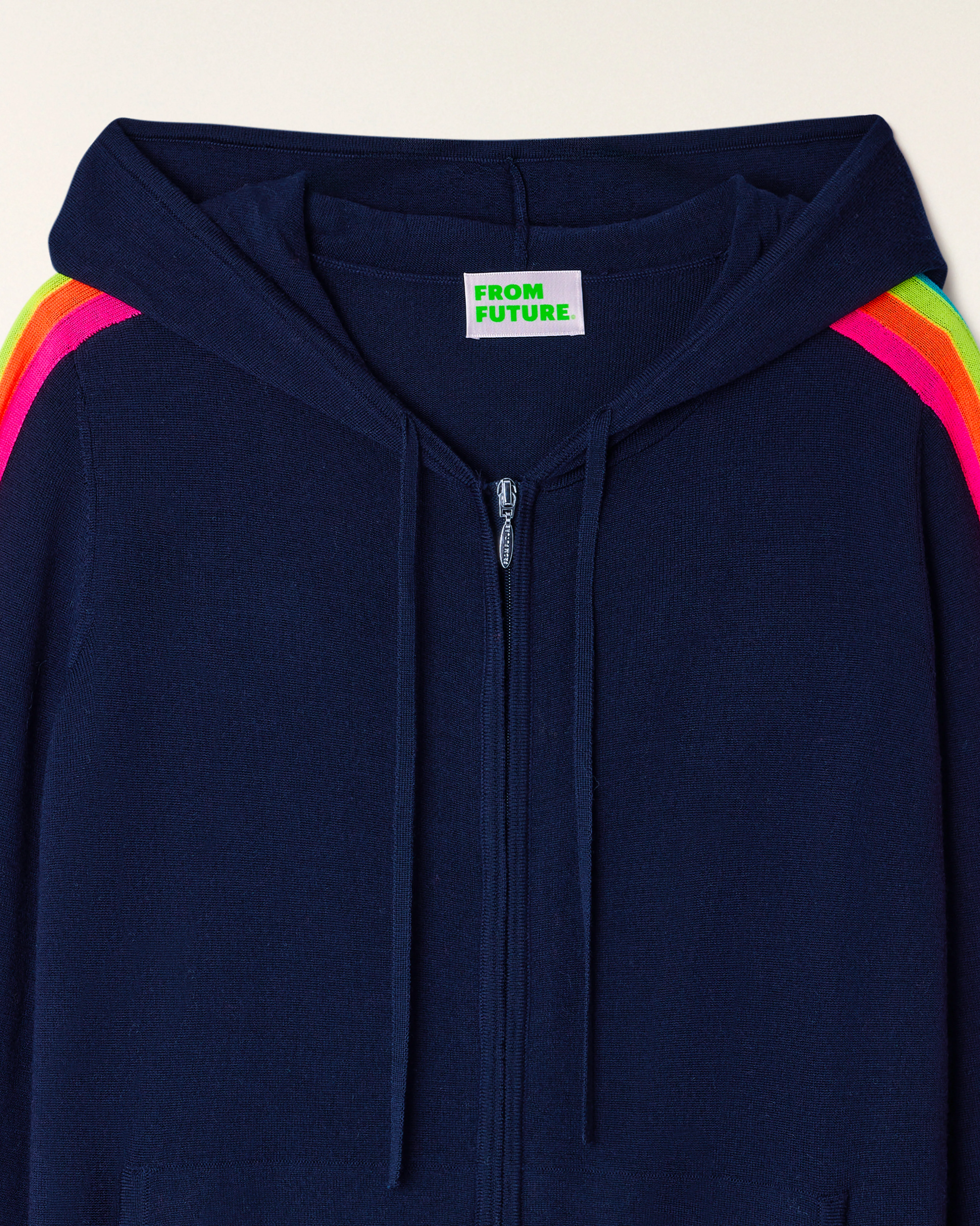 Multicolored Striped Hoodie Sweater (S26 / FEMME / Tropical Raspberry / RWS) - Image 6